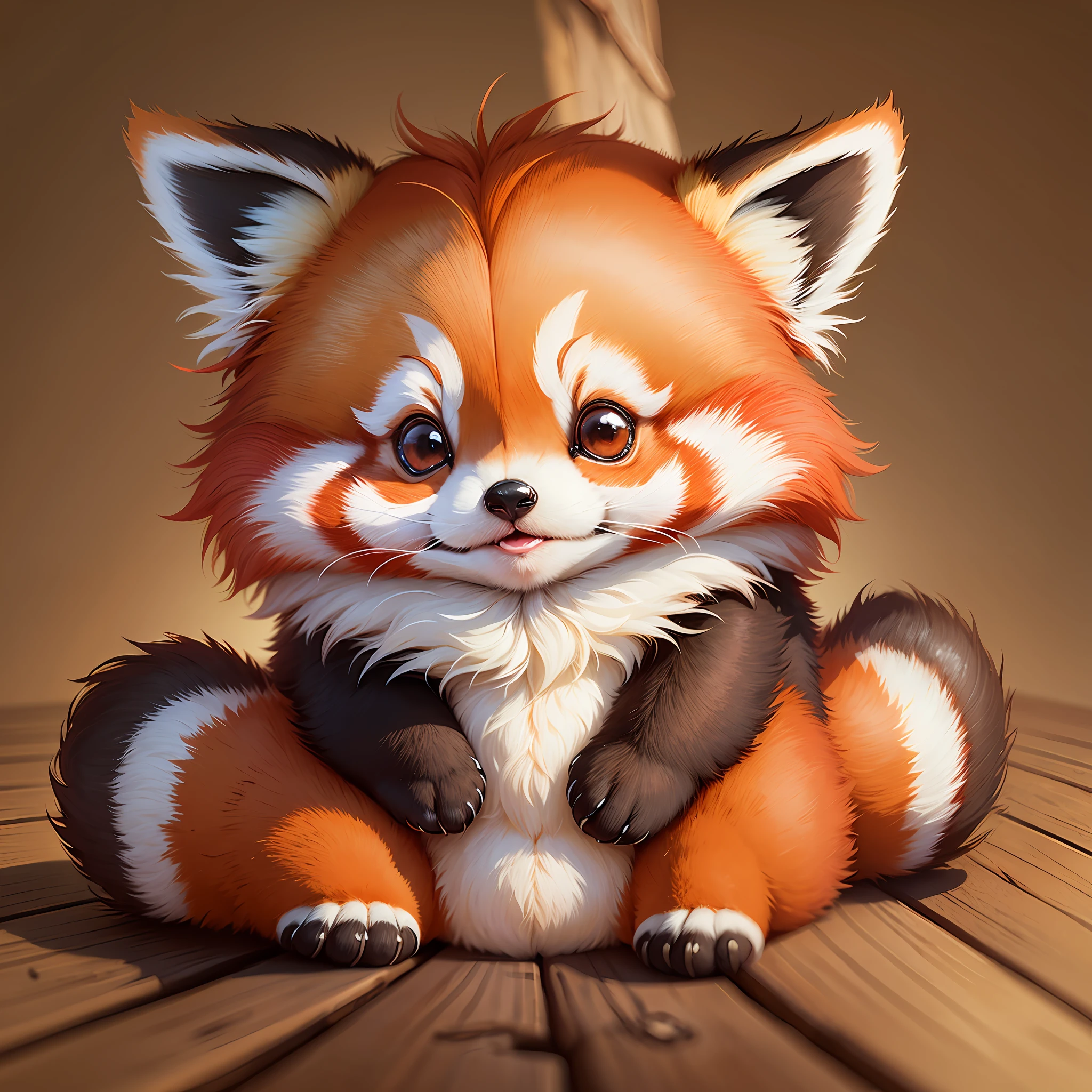 Red panda, cute, drawing, chib, cute, cuddly, red panda, small, chibi --auto --s2