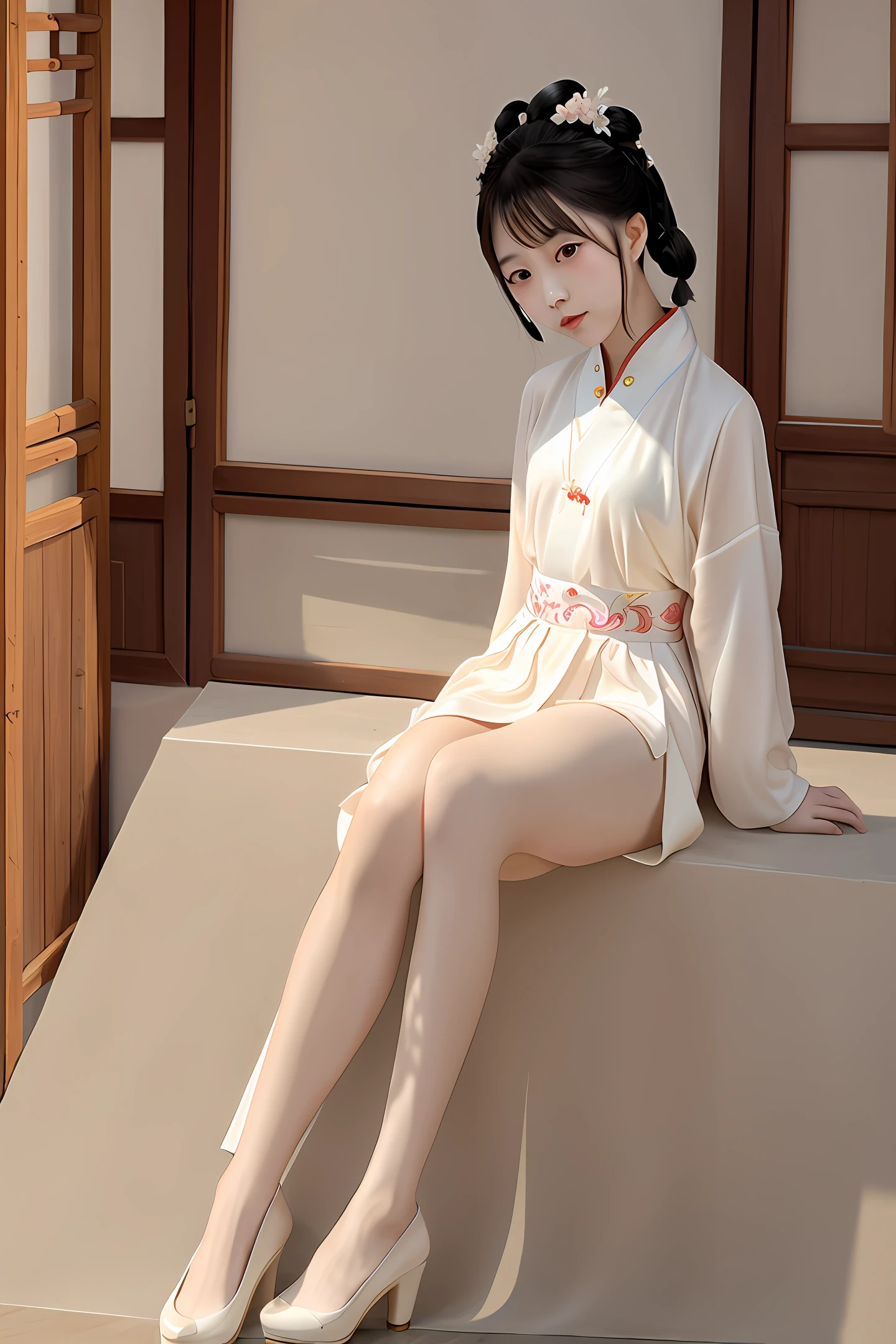 Chinese-style girl, ?????, delicate, with legs apart