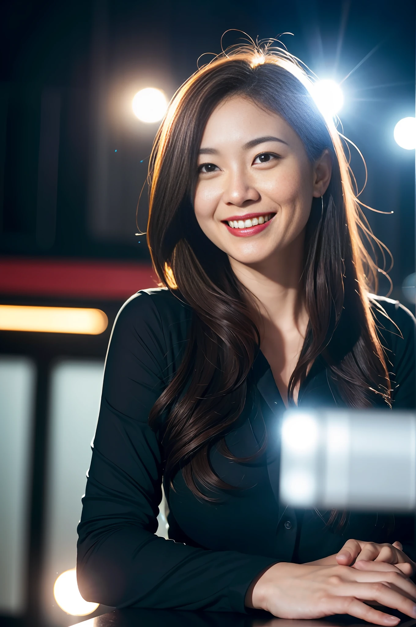 Cinema camera resolution, woman smiling face,8k resolution, cinematic lighting, hyper realistic super details