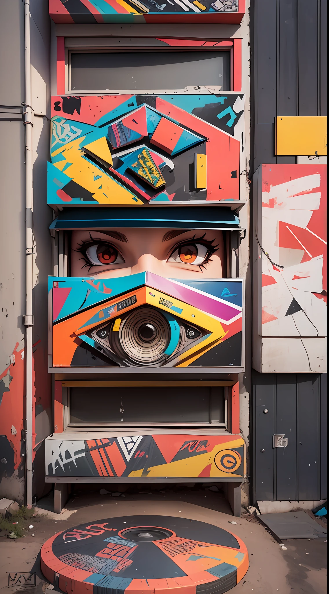 flyer uses abstract images that represent the spirit of hip hop, such as graffiti, urban elements, breakdance sketches, among others. Use vibrant, bold colors that grab attention and reflect the energy of rap and hip hop. It includes icons that represent key elements of hip hop culture, such as microphones, turntables, cassettes, among others. If you like typography, you can experiment with angular and bold letters that denote strength and dynamism. It uses geometric shapes and patterns that reference the aesthetics of hip hop and graffiti. Be sure to include key event information, such as the date, place, and artist names. You can do this through a stylized timeline or map that highlights the location of the concert. --auto --s2