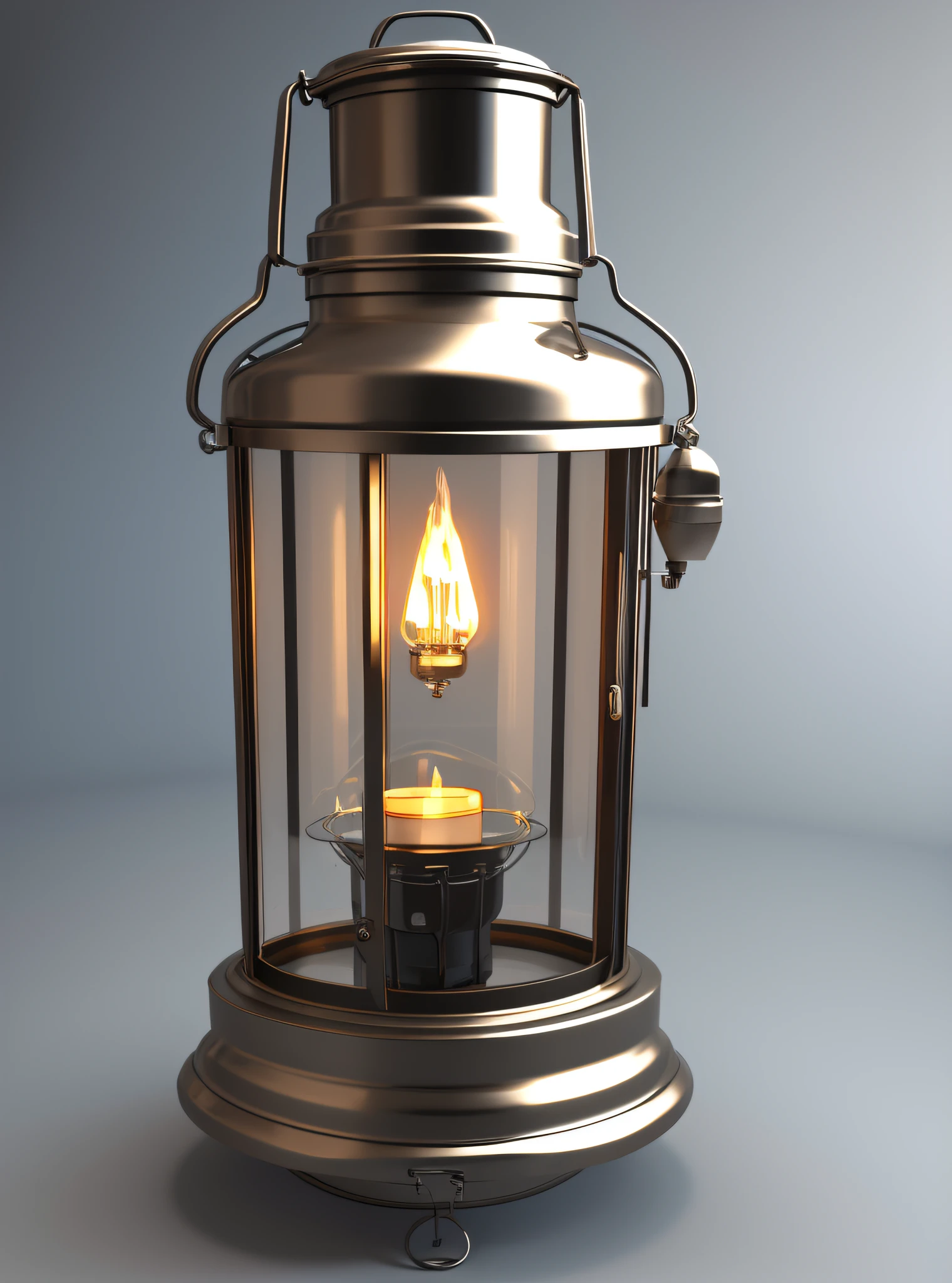 gas lantern 3d, 3d render, ultra realistic, top viewer, white background