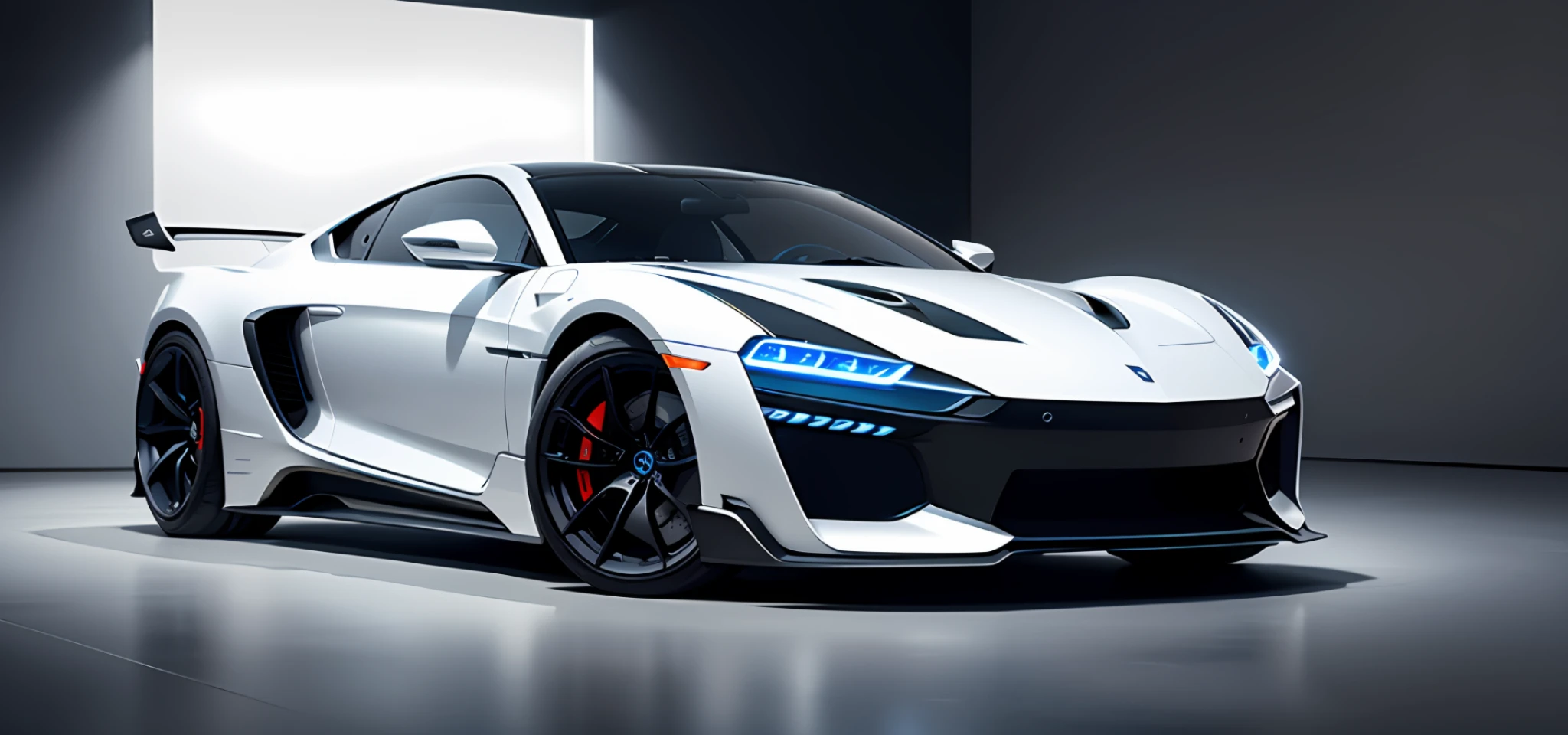 Car design minimalist style, car concept design, futuristic extreme lines, ultra-high-definition 8k rendering, black, blue and white tones, accurate and detailed, three views, main renderings, detail drawings, including luxury aura, car rendering with automatic processing and S2 customization. --auto --s2