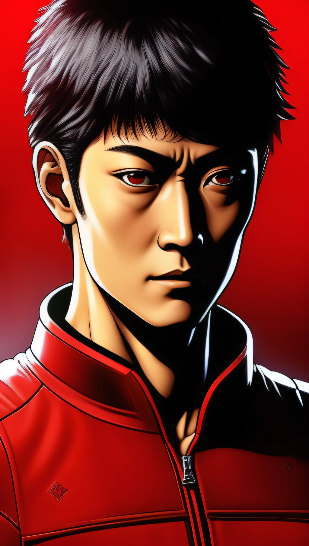 kaneda, akira:0.8, close-up, dark background:0.9)