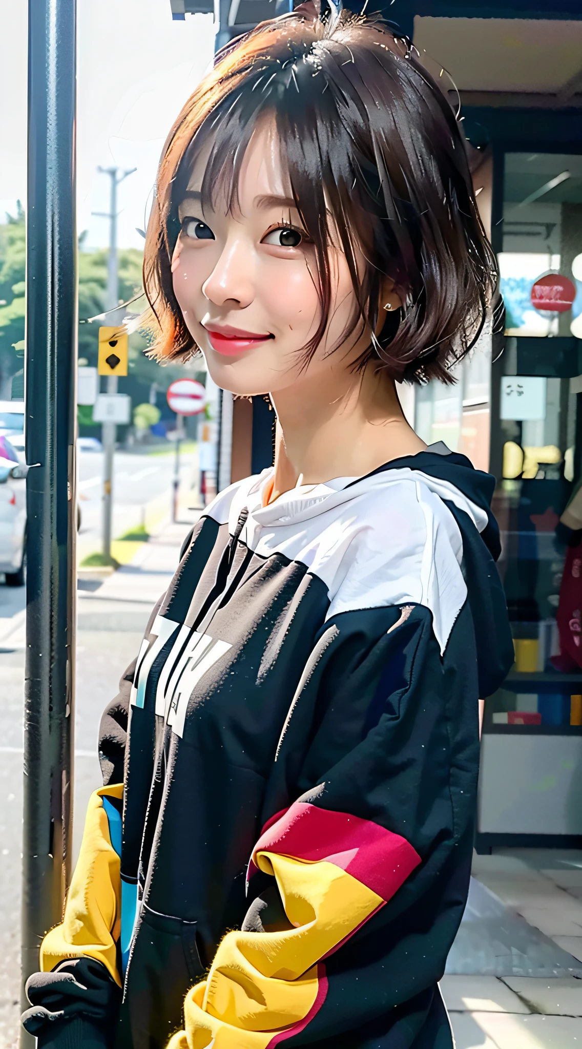 Detailed lips, cute smile, closed mouth