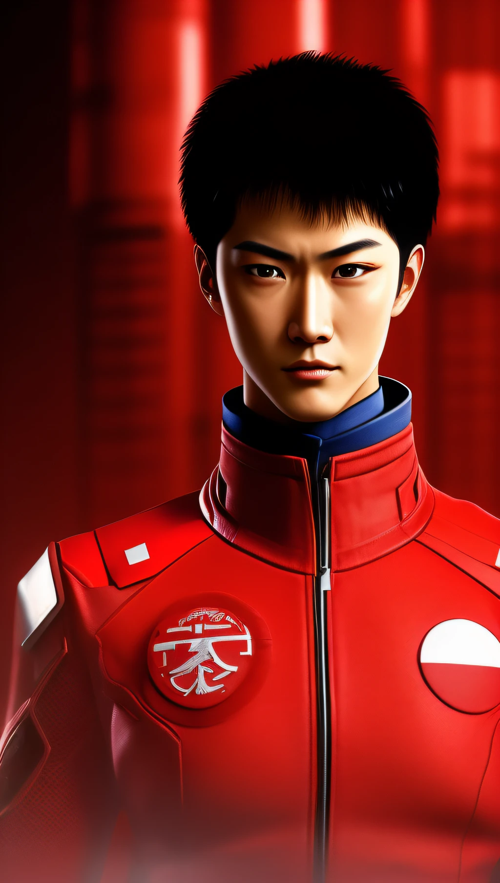 kaneda, akira:0.8, close-up, dark background:0.9)