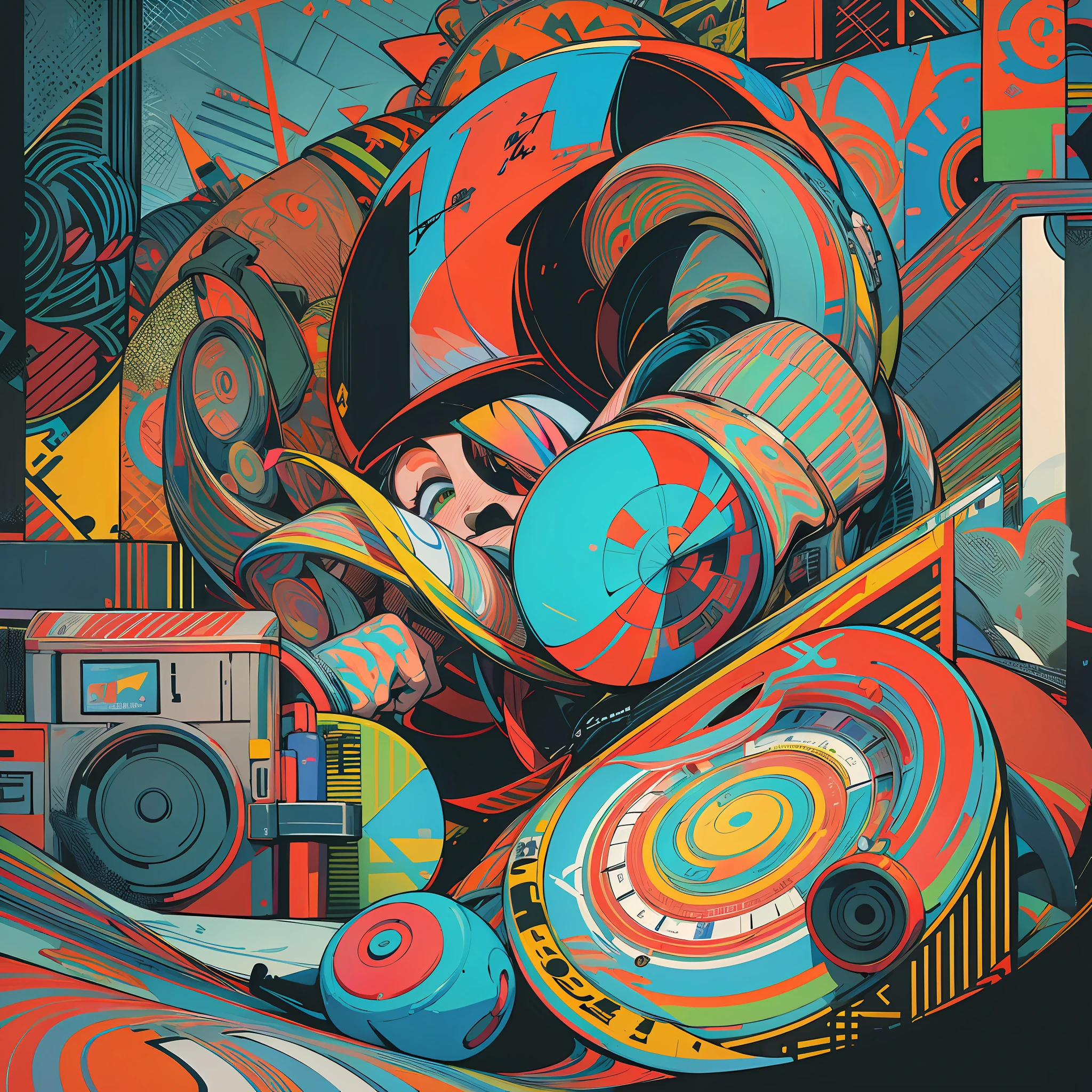 flyer uses images of microphones, turntables, cassettes, headphones and other elements that are related to rap and hip hop music.
Use graffiti photographs, street murals, and other street culture elements that represent the aesthetics of rap and hip hop.
You can make use of illustrations by renowned rap and hip hop artists, using drawing or painting techniques.
Use patterns and colors that represent hip hop culture, such as black, red, blue, green, and more.
Create an abstract design that references rap music, using geometric shapes, curved lines, and vibrant colors.
It includes various elements that refer to hip hop culture, such as letters and numbers in graffiti style, breakdance images, among others. --auto --s2