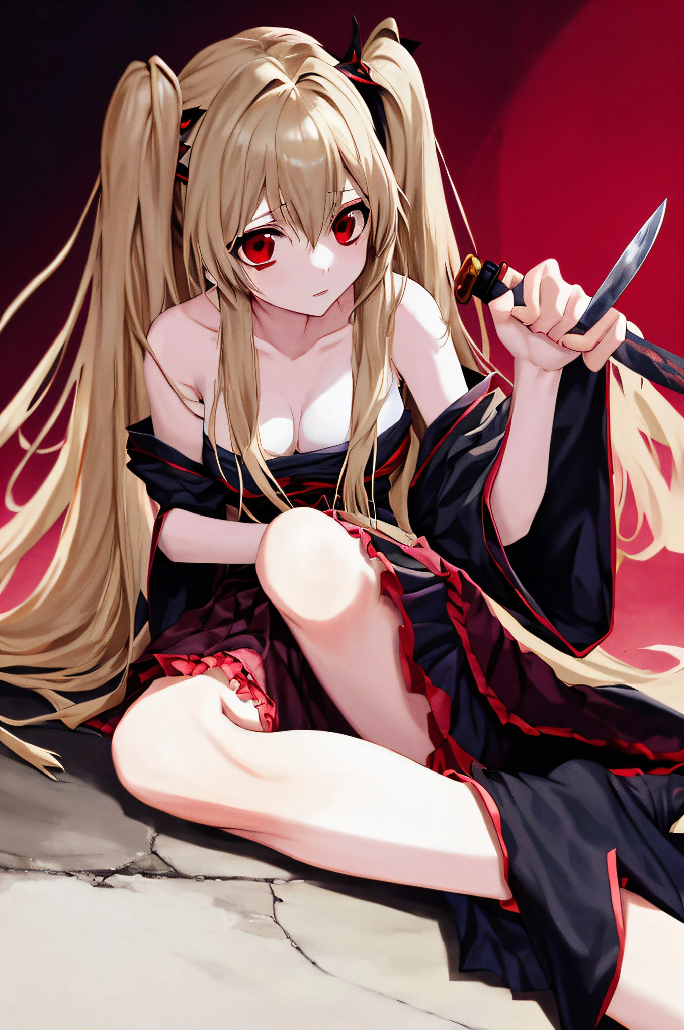 Anime girl laying on the ground with a knife in her hand, game yandere, yandere, bloody scene, game yandere grimdark, insanity girl summons her death, ( ( misa amane # ) ), yandere. Tall, yandere intricate, female vampire knight, murder scene, misa amane *, bloody, hurt, sad!, blood anime girl laying on the ground with a knife in her hand, an anime drawing inspired by Ayako Rokkaku, pixie contest winner, sots art, game yandere, yandere, bloody scene, game yandere grimdark, insanity girl summon her death, ( ( misa amane # ) ), yandere. Tall, yandere intricate