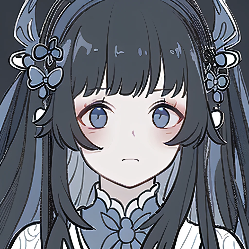 best quality, masterpiece, illustration, nuclear explosion behide, flames of war, beautiful detailed girl, palace, azure hair, big forhead, midriff, white bowties, expressionless, beautiful detailed eyes, black ribbon, whitegrey dress, detailed water, hair between eyes, long sleeves, detailed lighting, long bangs, rain, flower, beautiful detailed glow, disheveled hair, blank stare