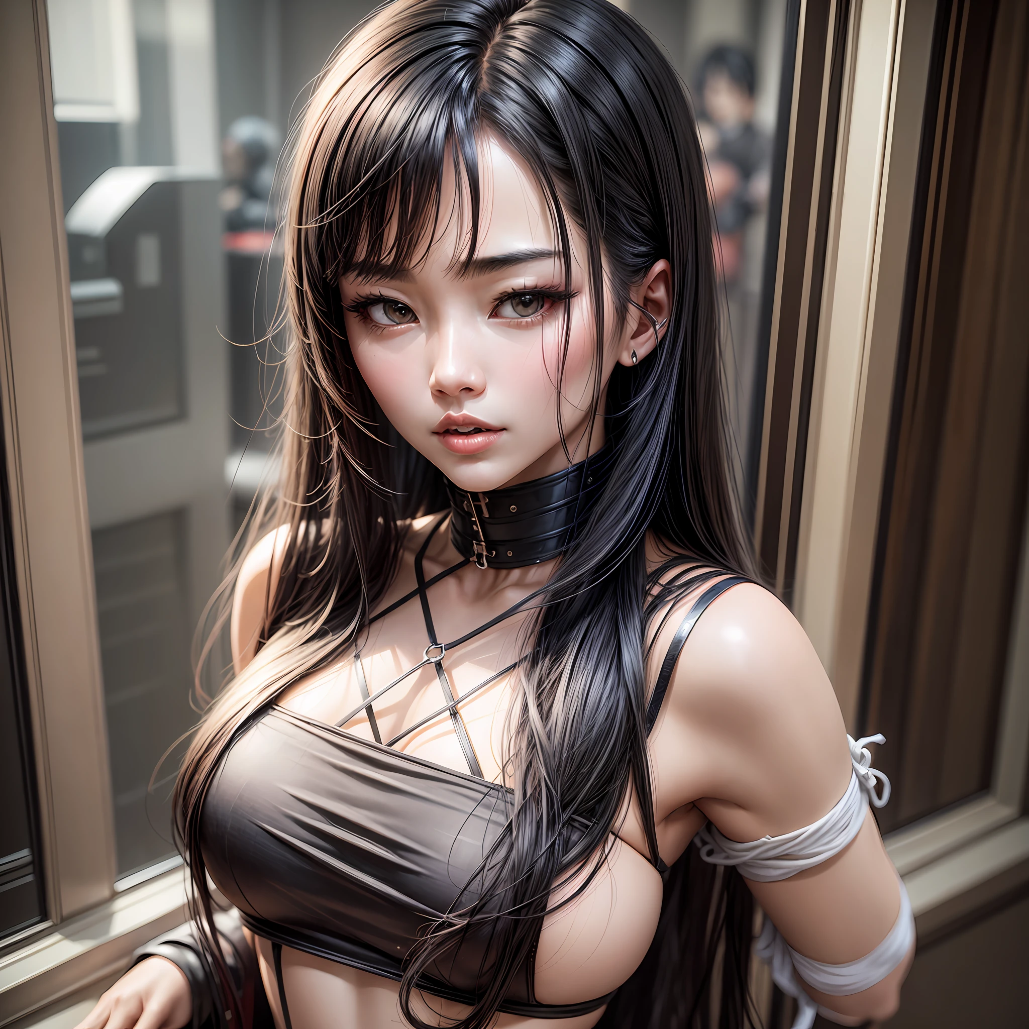 the woman、Perfect appearance、Long、dark black hair、bondage --auto --s2