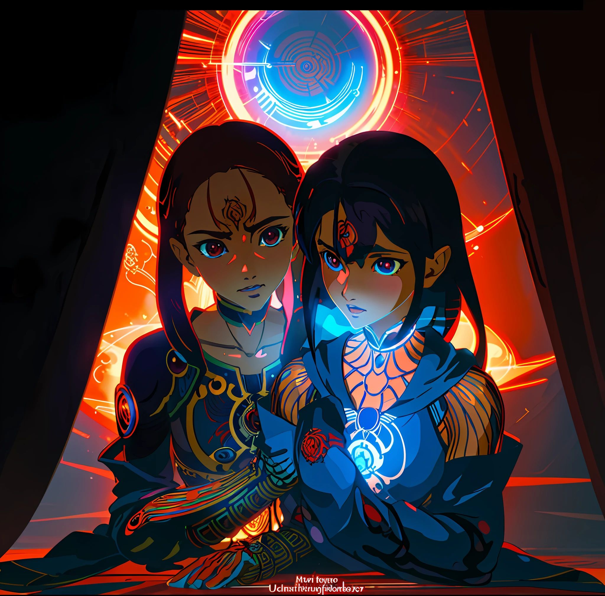 a close up of a person with a red light in the background, dreamy psychedelic anime, official fanart, digital anime illustration, ufotable art style, shigenori soejima illustration, demon slayer rui fanart, official artwork, inspired by Yuumei, ( ( ( ( ( dan mumford ) ) ) ) ), kilian eng vibrant colors, by Android Jones
