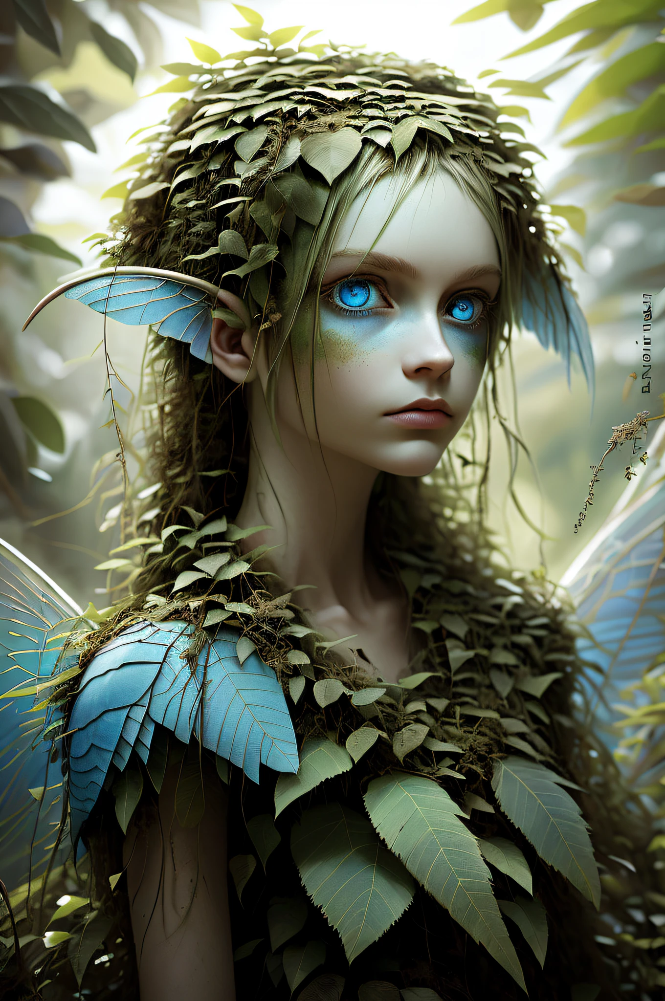 over_grown, Feminino FAIRIES BIG WINGS OF PLANT, BLUE EYES