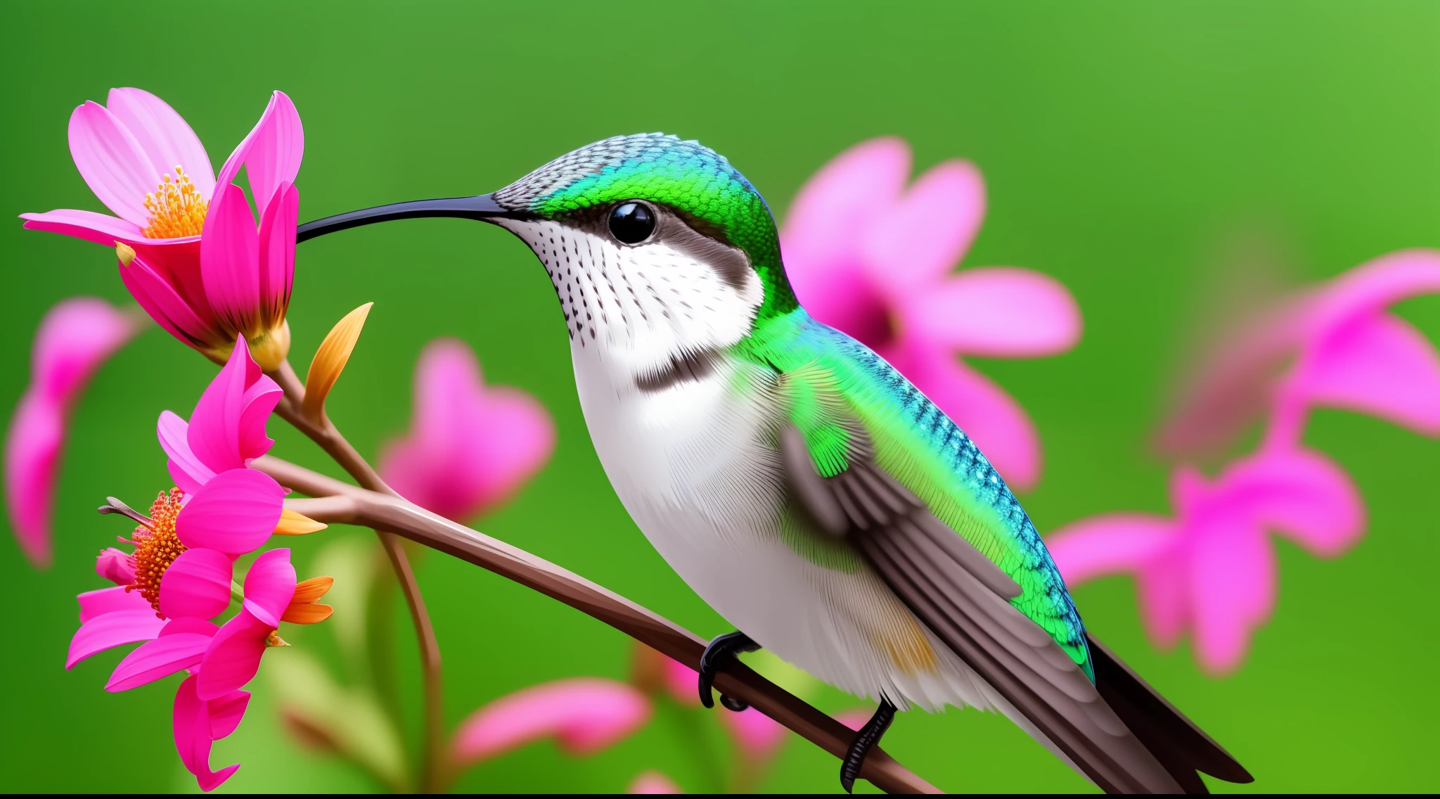 hummingbird in bright colors