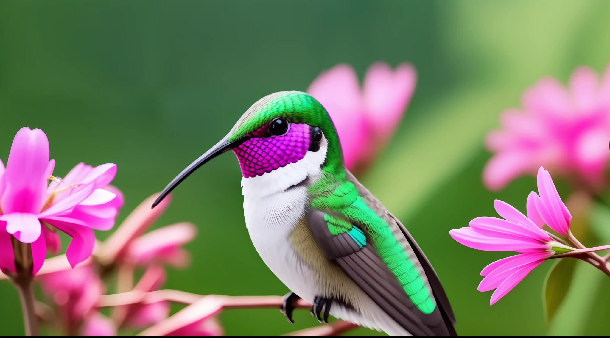 hummingbird in bright colors