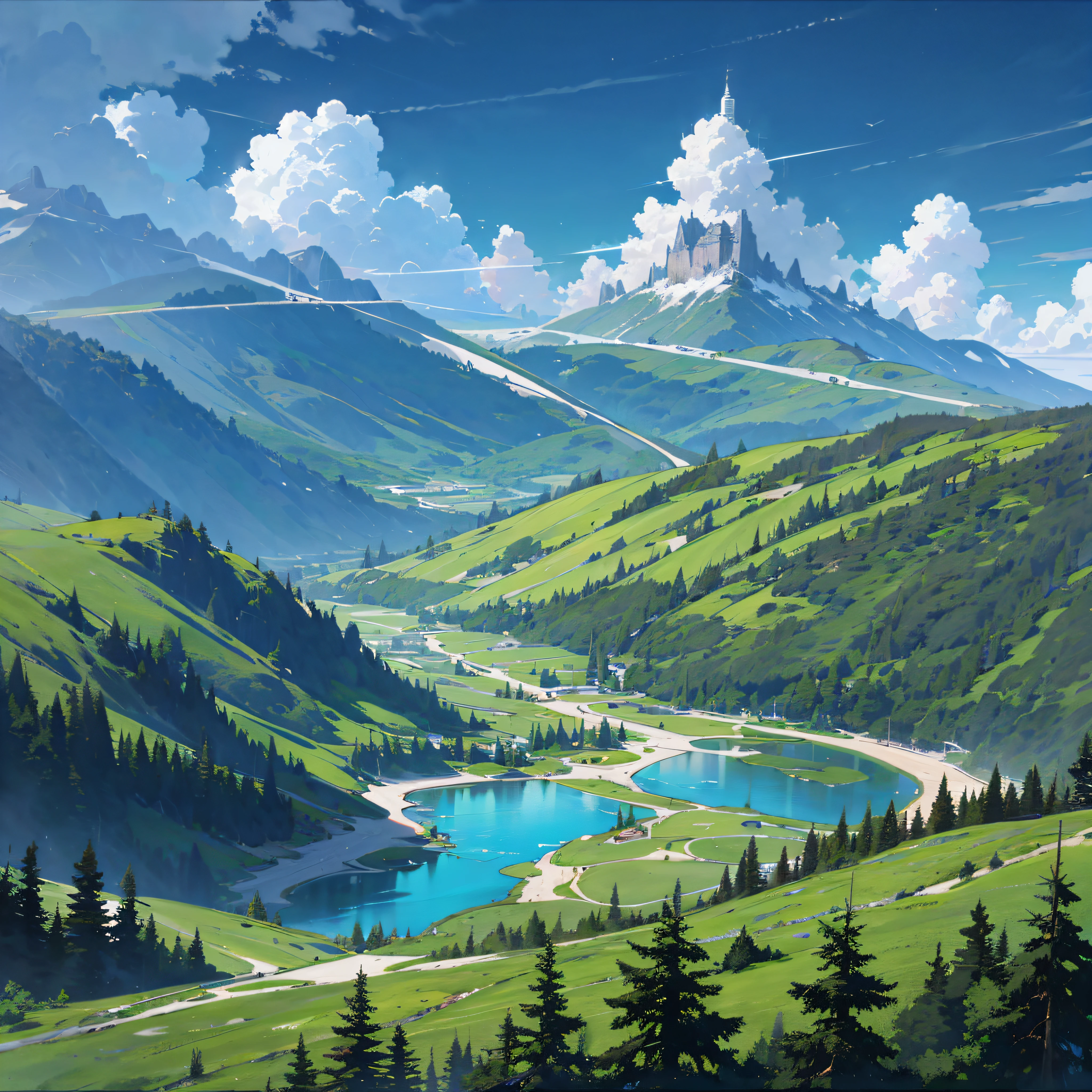 Imagine a road that goes up to paradise, road that goes up towards the sky, himagem hyper realistic, hyper detailed, sky hyper realistic