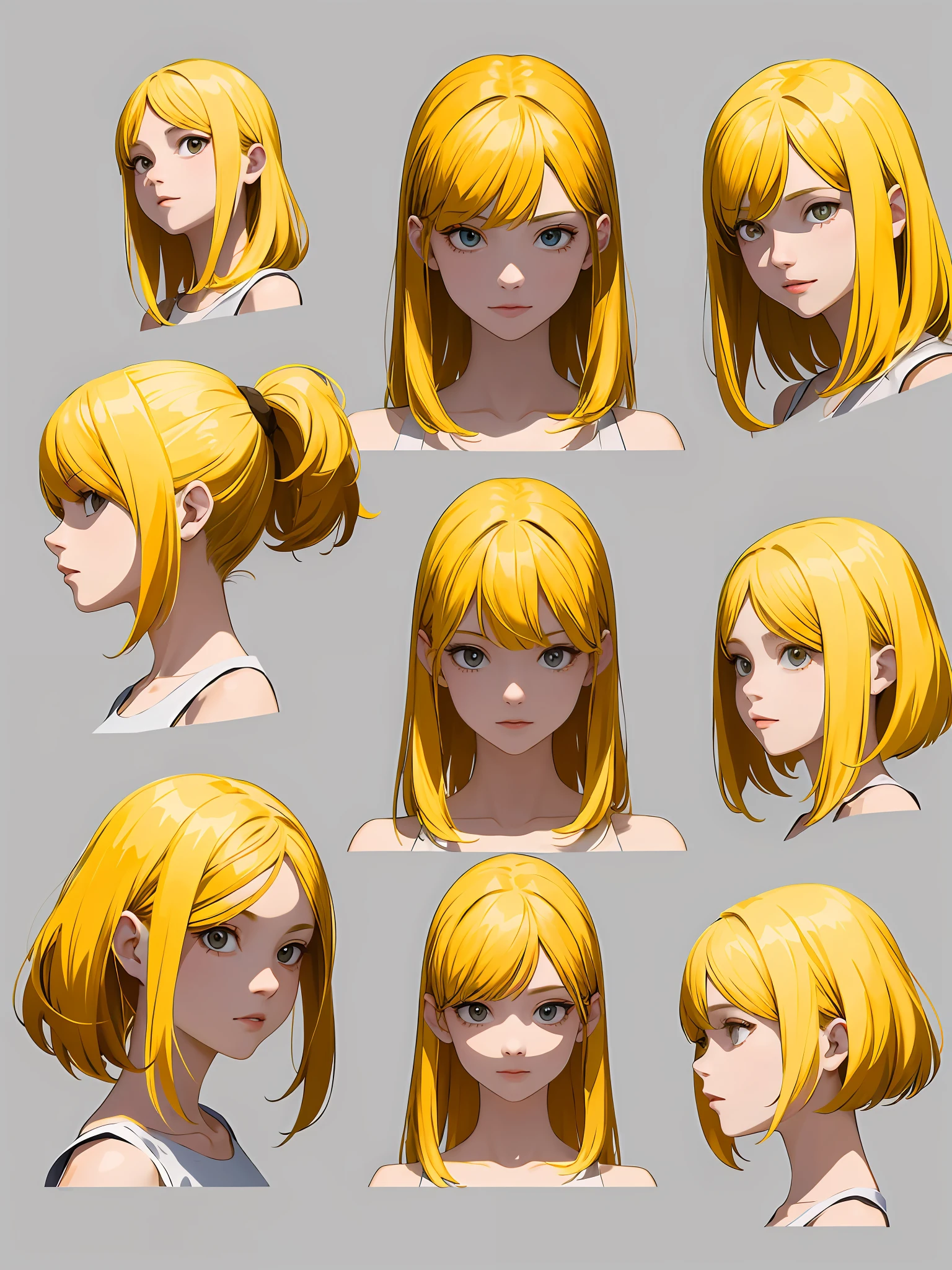 absurdres, highres, ultra detailed, (1girl:1.3),
BREAK
, Create a minimalist design, with clean lines, simple shapes, and a focus on composition and balance.
BREAK
, Capture an 1 white girl, ((yellow color bare hair)), upper body 1 white girl, ((yellow color bare hair))
BREAK
, Create an image inspired by the beauty of face (character design sheet, same character, front view face, profile vieww face, back hair view, various angles), illustration, close up face , shoulder length short hairstyle