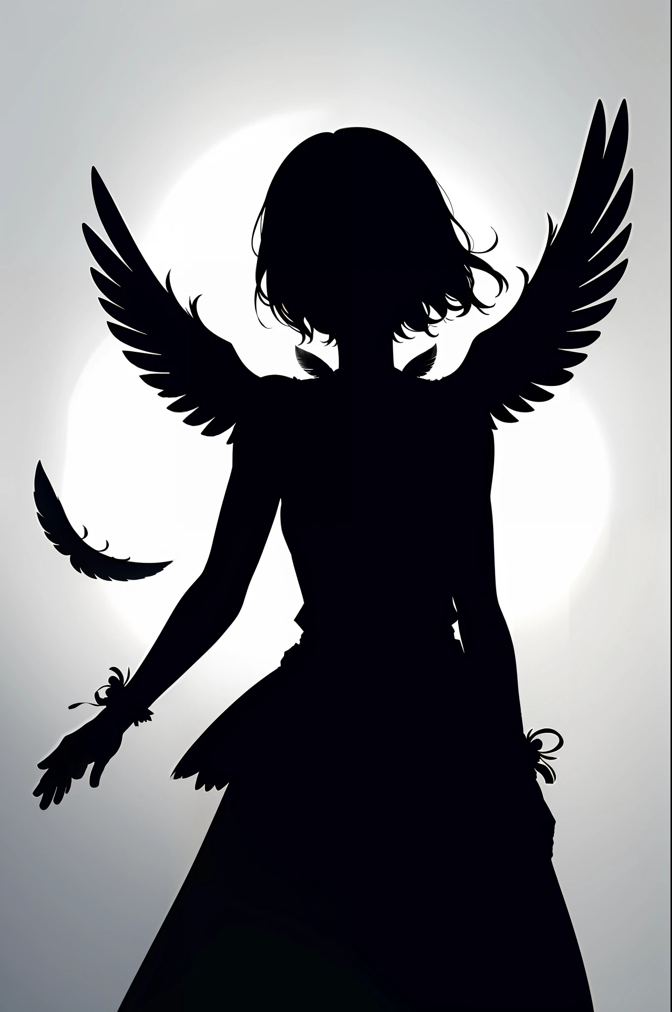 Negative space, silhouette, feathers