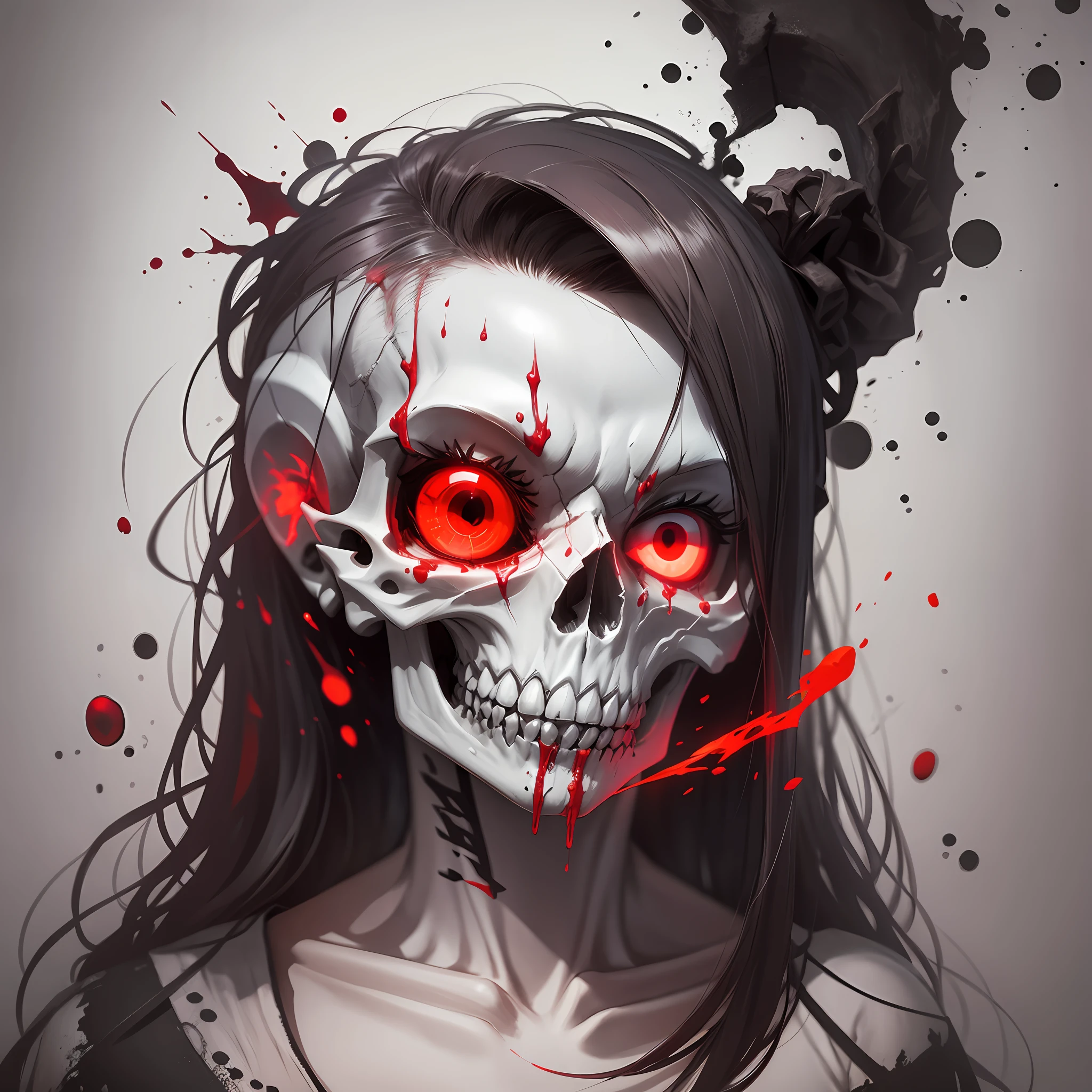 A creepy skull with bright red eyes --auto --s2
