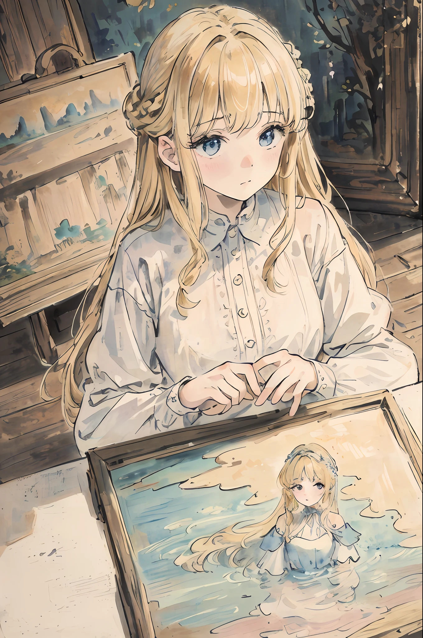 masterpiece, best quality, an extremely delicate and beautiful girl,an extremely delicate and beautiful, world masterpiece theater, ultra-detailed, highly detailed, best quality, blonde hair, highres, extremely detailed,1girl, best quality, illustration, looking at viewer, impasto, canvas, oil painting, realistic, realist ,real,