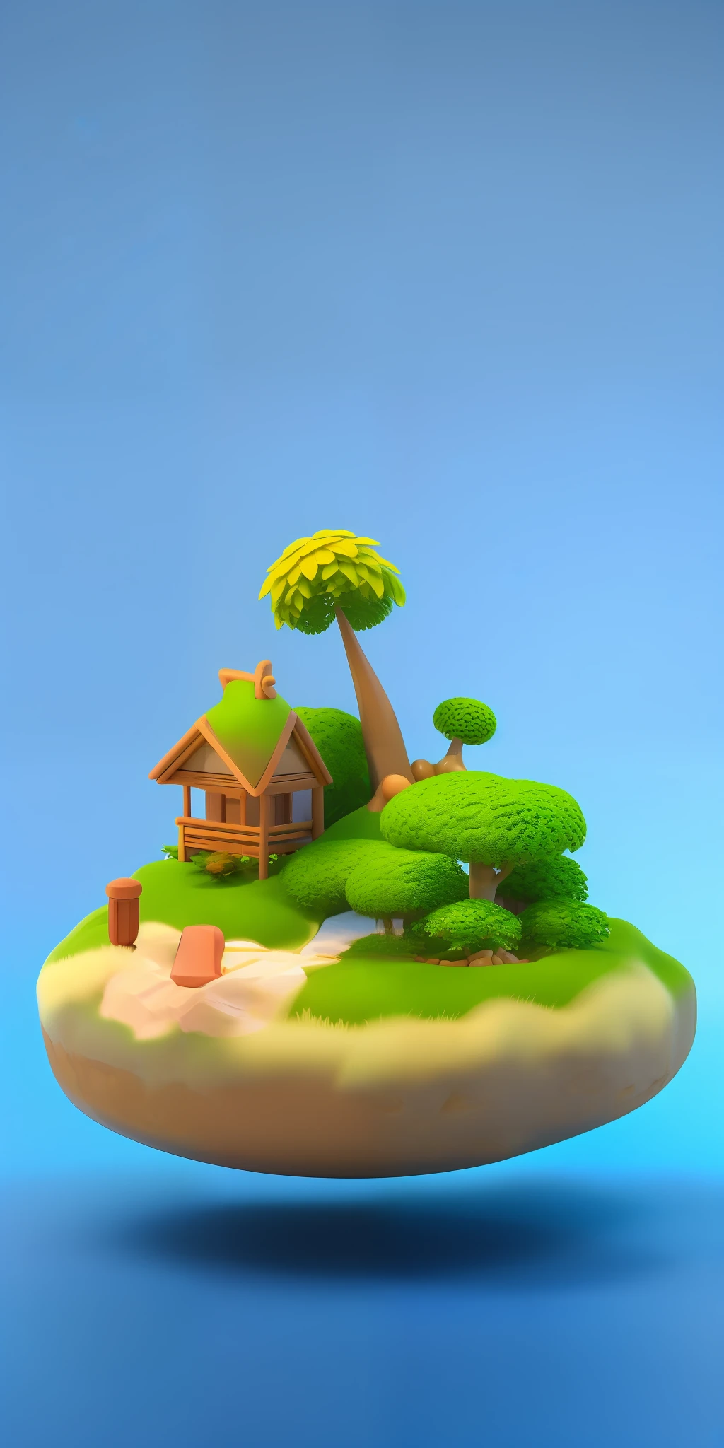 3d render of  Miniature cute Island, high detail，high quality sense,studio lightBlender，V-Ray Collection，Lumio，Arnold，8k,hd，hq