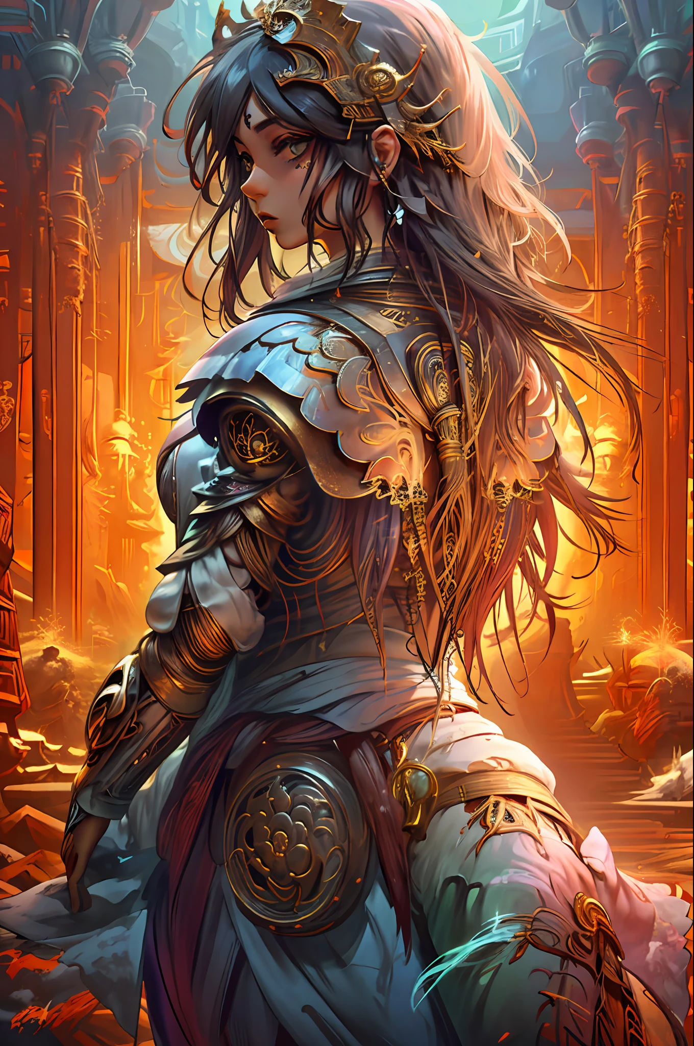 (masterpiece, top quality, best quality, official art, beautiful and aesthetic:1.2), (1girl), extreme detailed,(fractal art:1.3),colorful,highest detailed