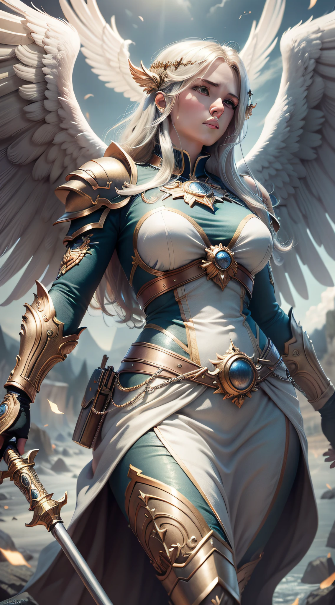 Create a guardian angel, super detail-oriented, realistic, cinematic style, 8k resolution, best quality, epic, majestic, phtorealistic