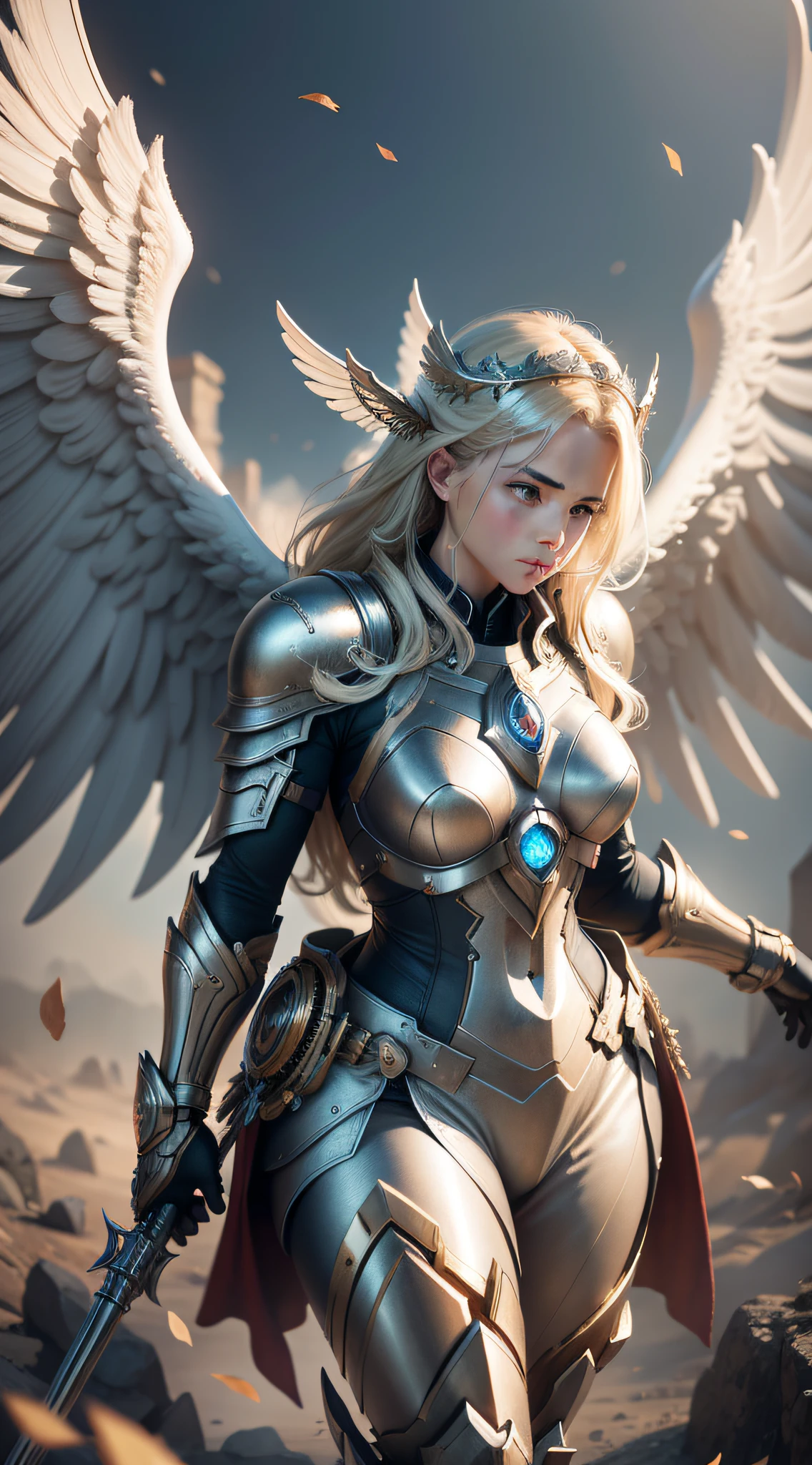 Create a guardian angel, super detail-oriented, realistic, cinematic style, 8k resolution, best quality, epic, majestic, phtorealistic