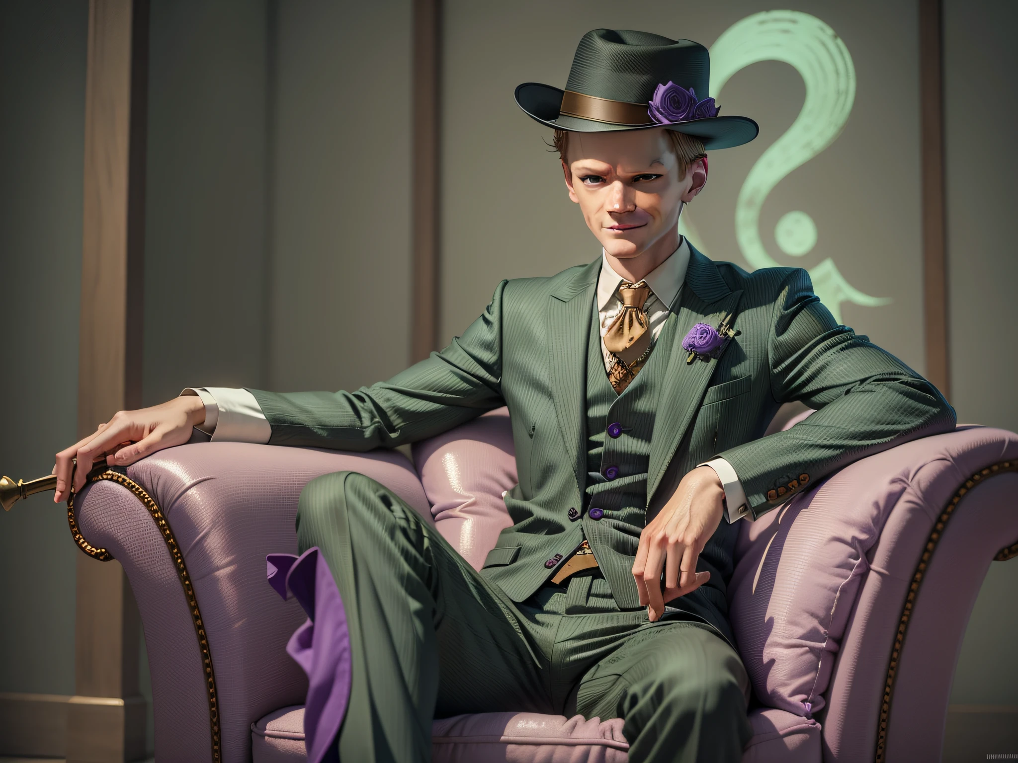 improve fingers, purple hat, Neil Patrick Harris, sadistic face, smile