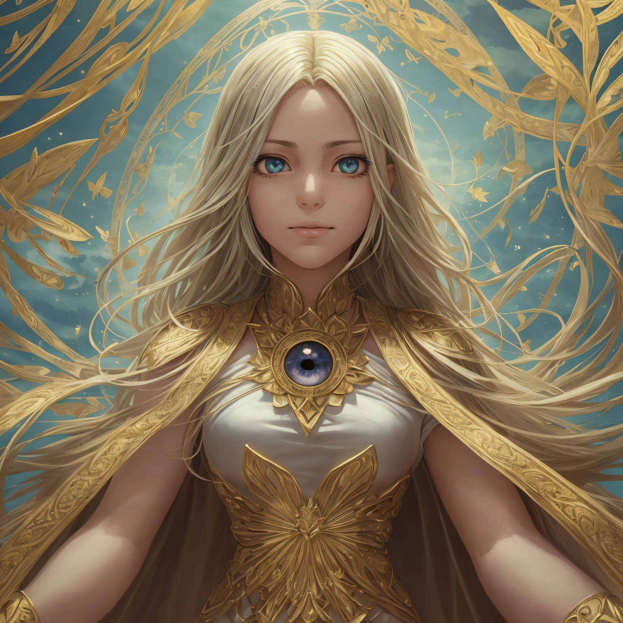 RAW, style, An impressive full-body woman in a tunic dress and with open arms,(masterpiece, superior quality, best quality, official art, beautiful and aesthetic:1.2), (1girl), looking up at the sky(fractal art:1.3). She is in a lush green field with colorful flowers all around her. rays of light enveloping the woman (golden lines of white cloak:1.2). She has a radiant smile on her face, and her eyes convey confidence and determination. Around it, they include elements such as twinkling stars and butterflies in flight. Please pay close attention to details, such as the highlights and shadows on your face and hair, to create a realistic and realistic image. Try different lighting techniques to improve the mood and atmosphere of the portrait. The final product should be a masterpiece that captures the essence and beauty of the woman, ((highly detailed skin, skin details)), sharp focus, volumetric mist, 8k UHD, DSLR, high quality, film grain, Fujifilm XT3 Negative Prompt: (((big hands, non-detailed skin, semi-realistic, cgi, 3d, render, sketch, cartoon, drawing, anime))), (((ugly mouth, ugly eyes, missing teeth, crooked teeth, close up, cropped, out of frame)))), worst quality, low quality, jpeg artifacts, ugly, duplicated, morbid, mutilated, extra fingers, mutated hands, poorly drawn hands, poorly drawn face, mutation, deformed, blurry, dehydrated, bad anatomy, bad proportions, extra limbs, cloned face, disfigured, coarse proportions, malformed limbs, missing arms, missing legs, extra arms, extra legs, extra legs, fused fingers, many fingers, long neck --auto --s2