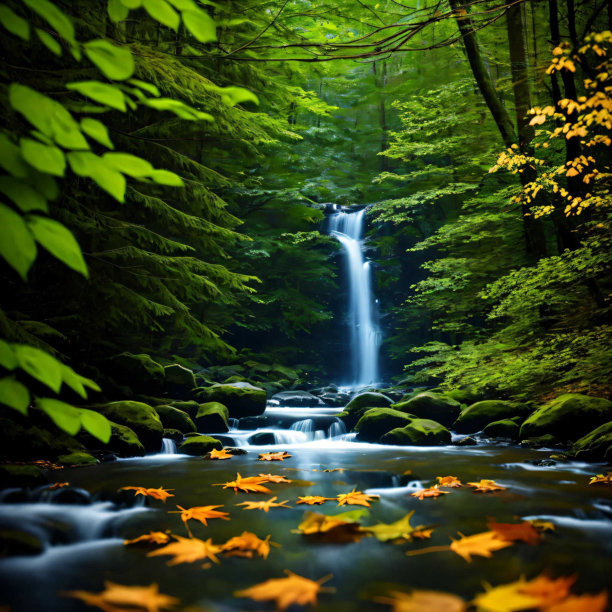 Trees, leaves, trunks, branches