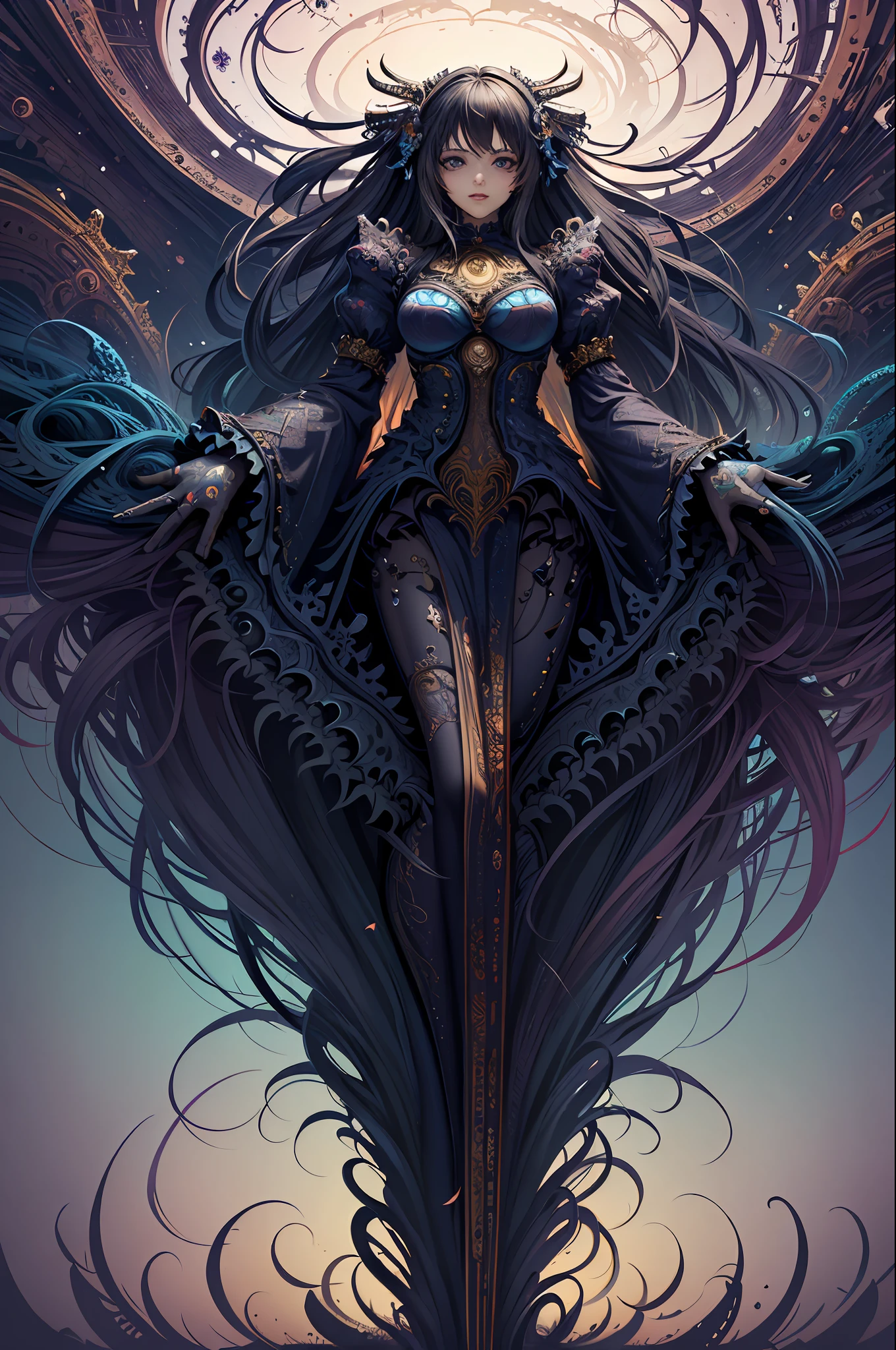 (masterpiece, top quality, best quality, official art, beautiful and aesthetic:1.2), (1girl), extreme detailed,(fractal art:1.3),colorful,highest detailed