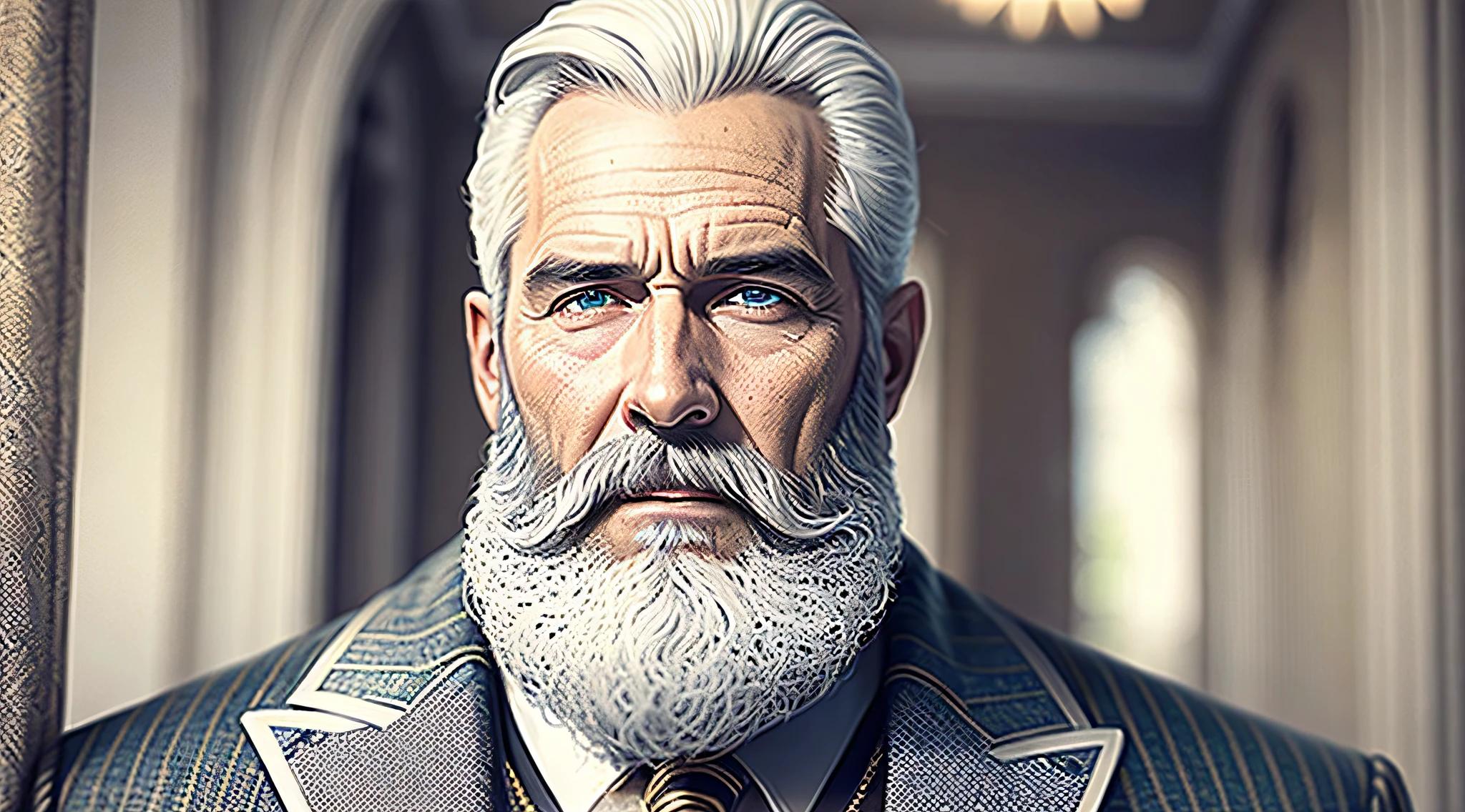 70-year-old man with white beard and suit --auto --s2