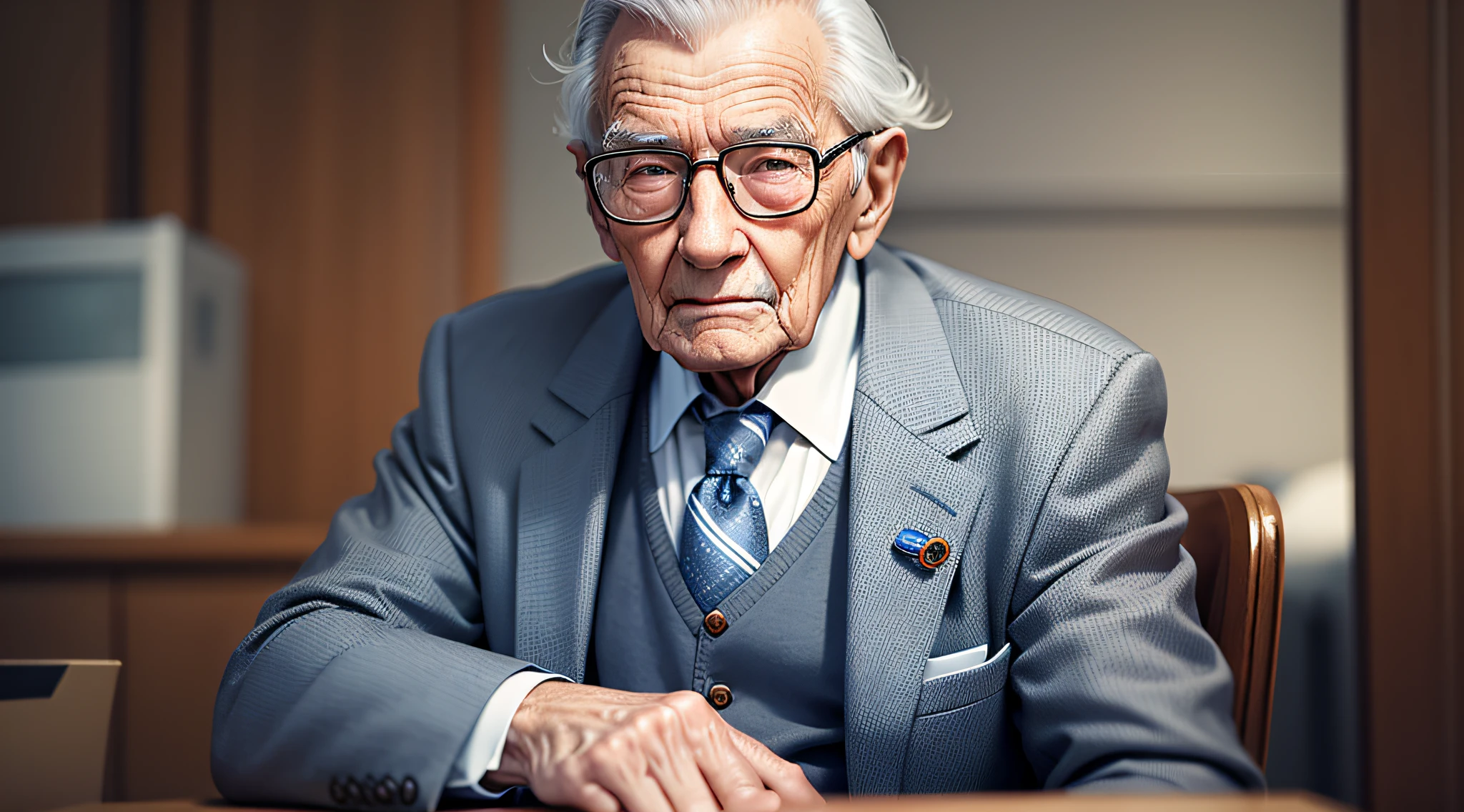 90-year-old man in suit --auto --s2