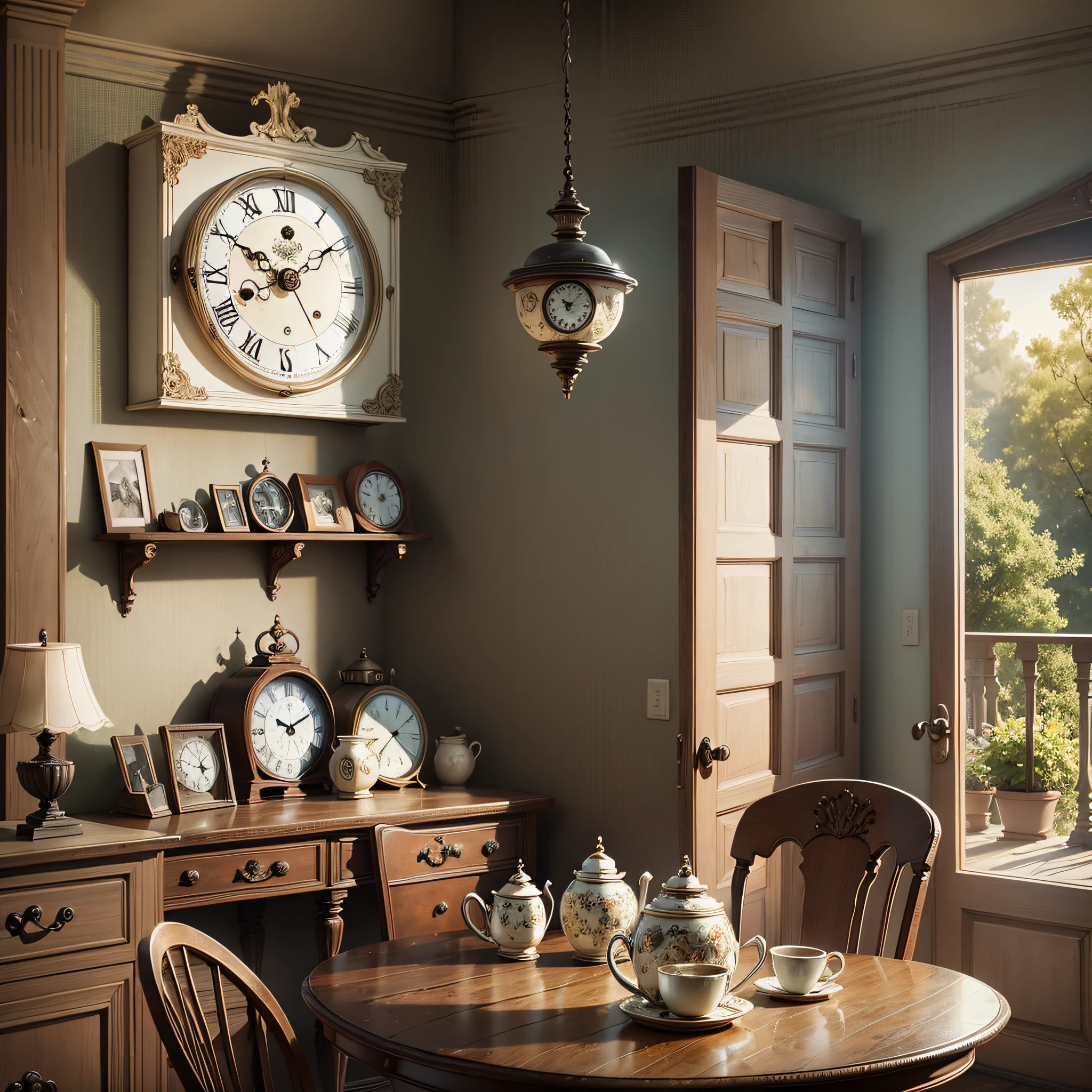 antique clock on the table --auto --s2