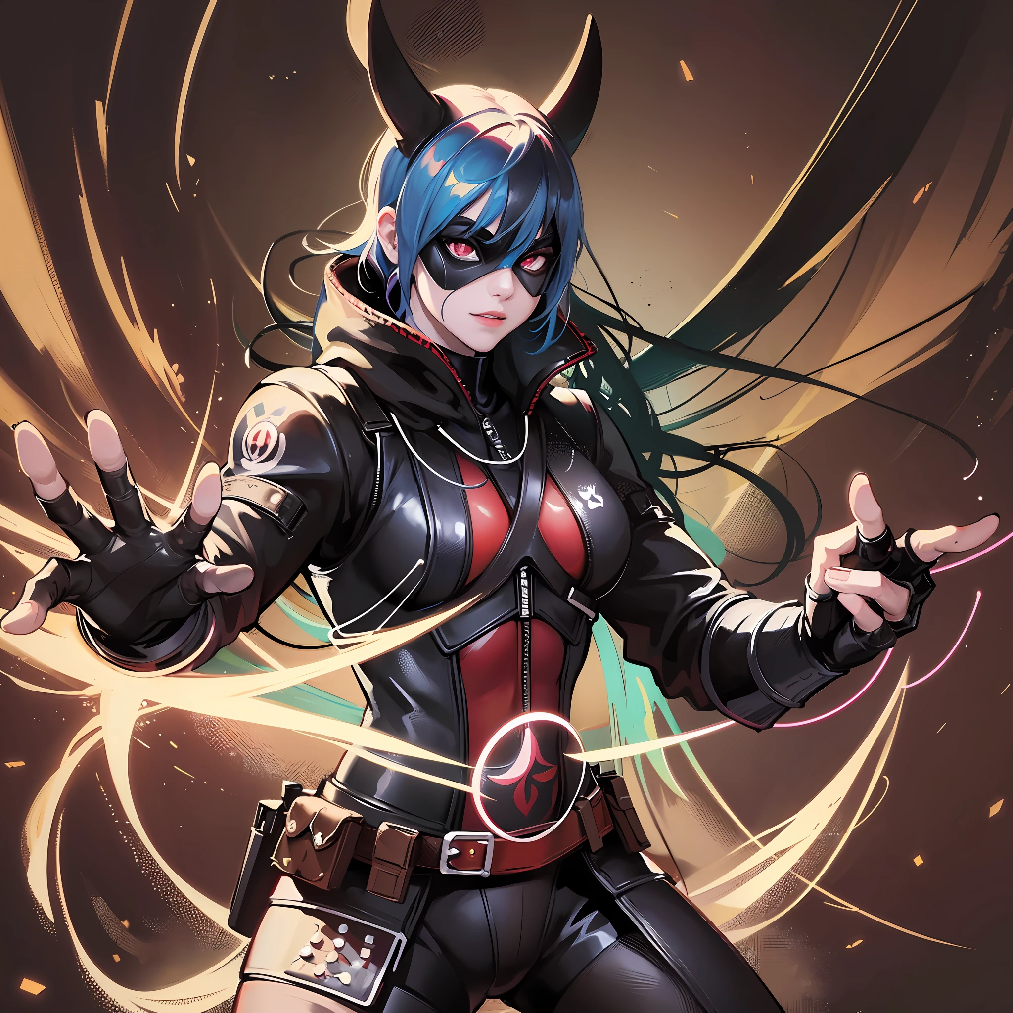 I'd like an image of Deadpool in a dark environment, like a cave or a dark alley. The image should be super detailed, showing all your equipment, such as your swords, your pistols and your accessories. He must be holding his swords in combat position, ready to attack. Your eyes must be glowing red, showing your sarcastic and antagonistic personality.
The environment around Deadpool should be dark and gloomy, with poor lighting, to highlight its presence. The light should be focused on Deadpool's swords and face, to enhance his expression and his equipment. The image should be realistic and detailed, with well-defined textures and shadows.
In addition, the image should be well balanced and aesthetically pleasing, with a balanced visual composition. All elements of the image must be well positioned and organized, to create a captivating and engaging scene. This image should be a true work of art, ready to be used as wallpaper or as a collector's item for fans of the character." --auto --s2
