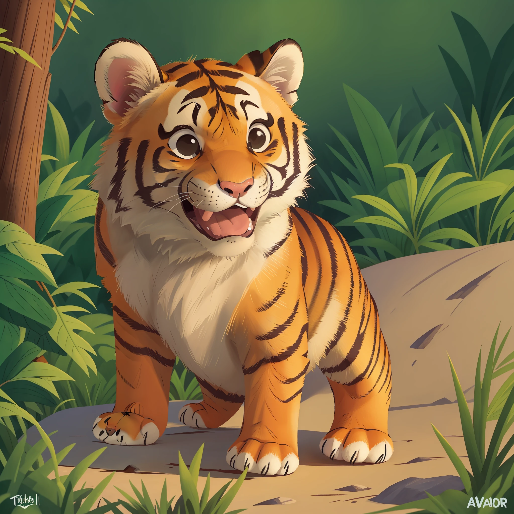 smiling tiger cub