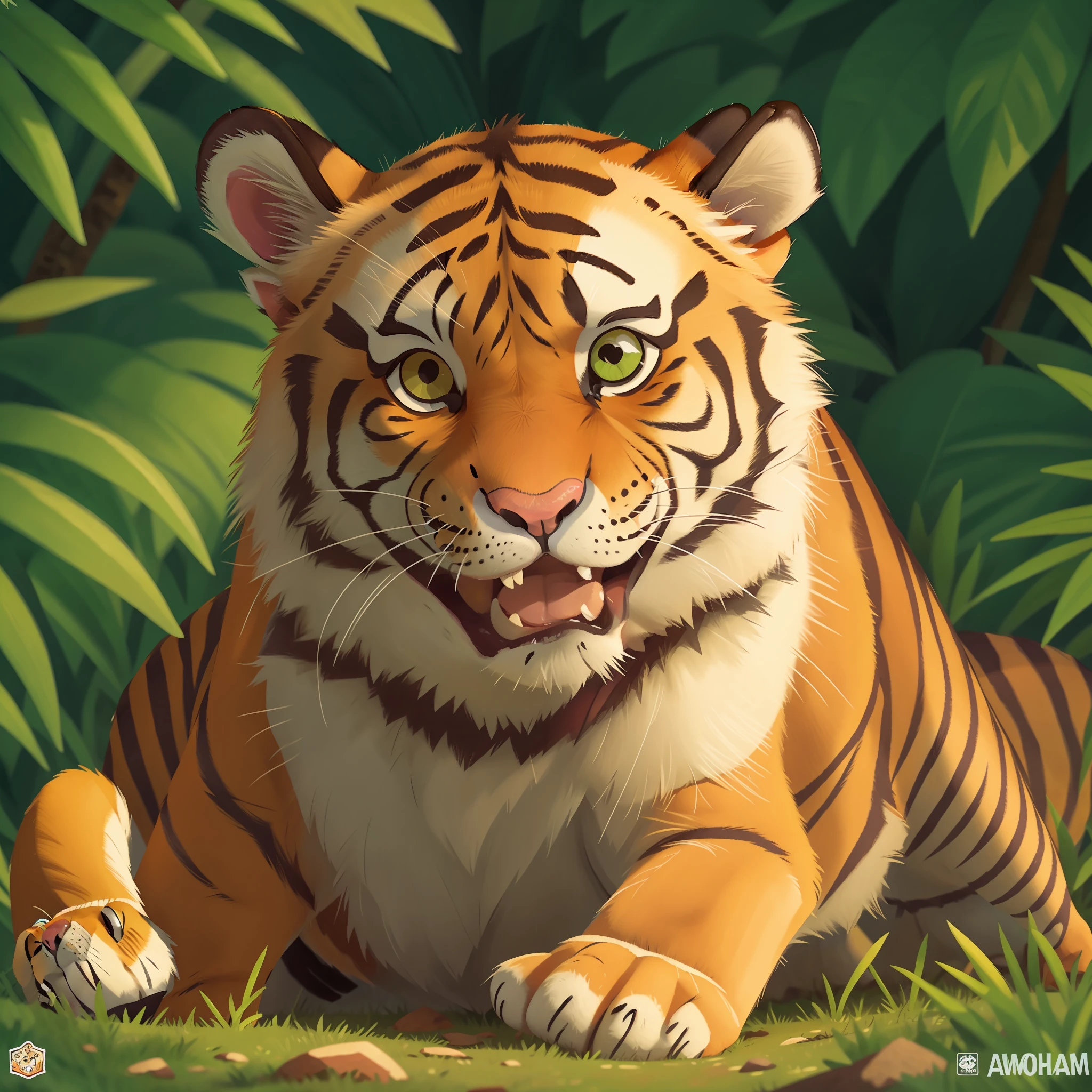 smiling tiger cub