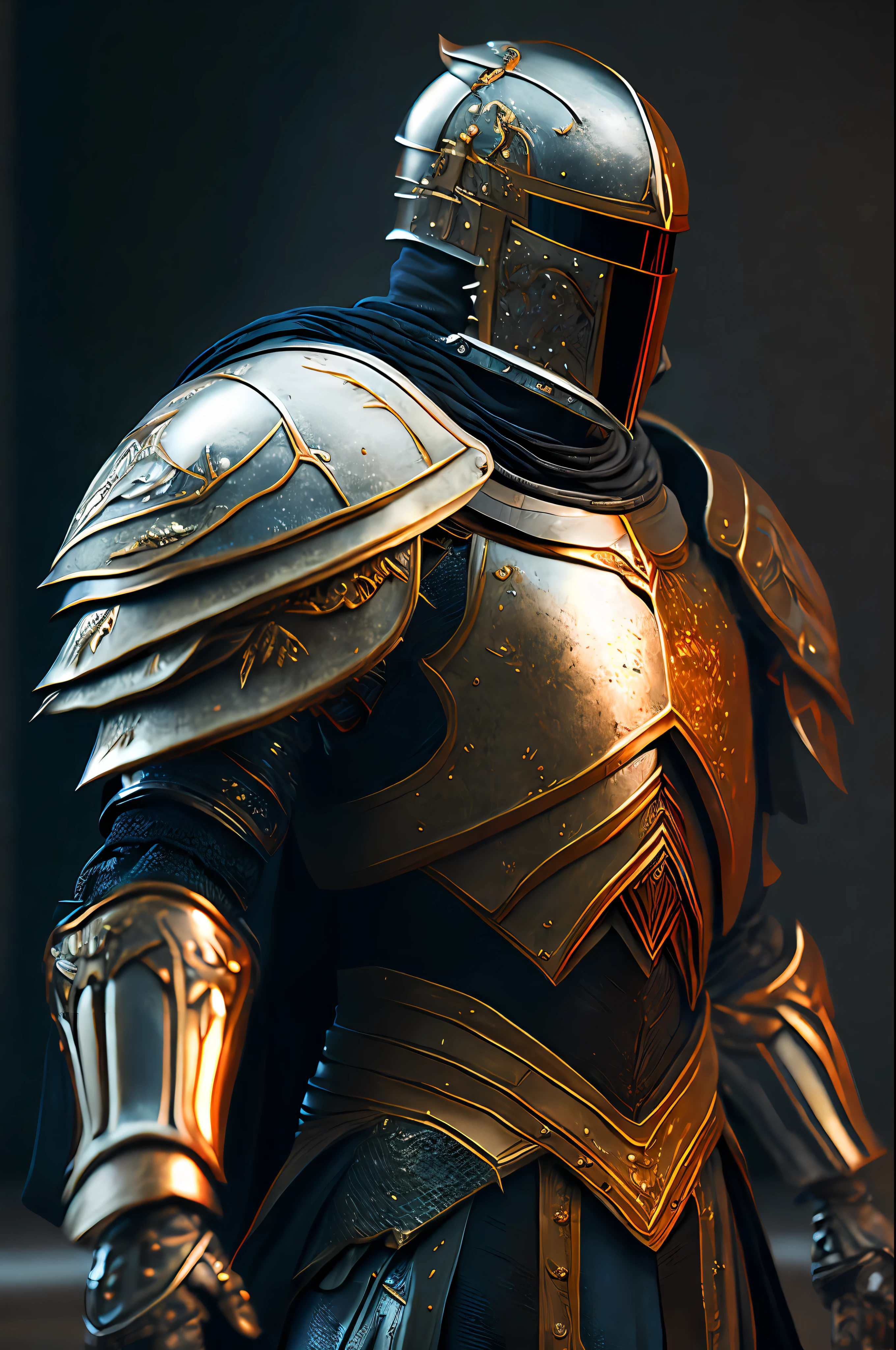 Knight, Clean and shiny detailed armor, film, fine detail, 8k, (dark lens: 0.7), subsurface scattering, (ambient lighting: 1.3), (ArtStation: 1.3)