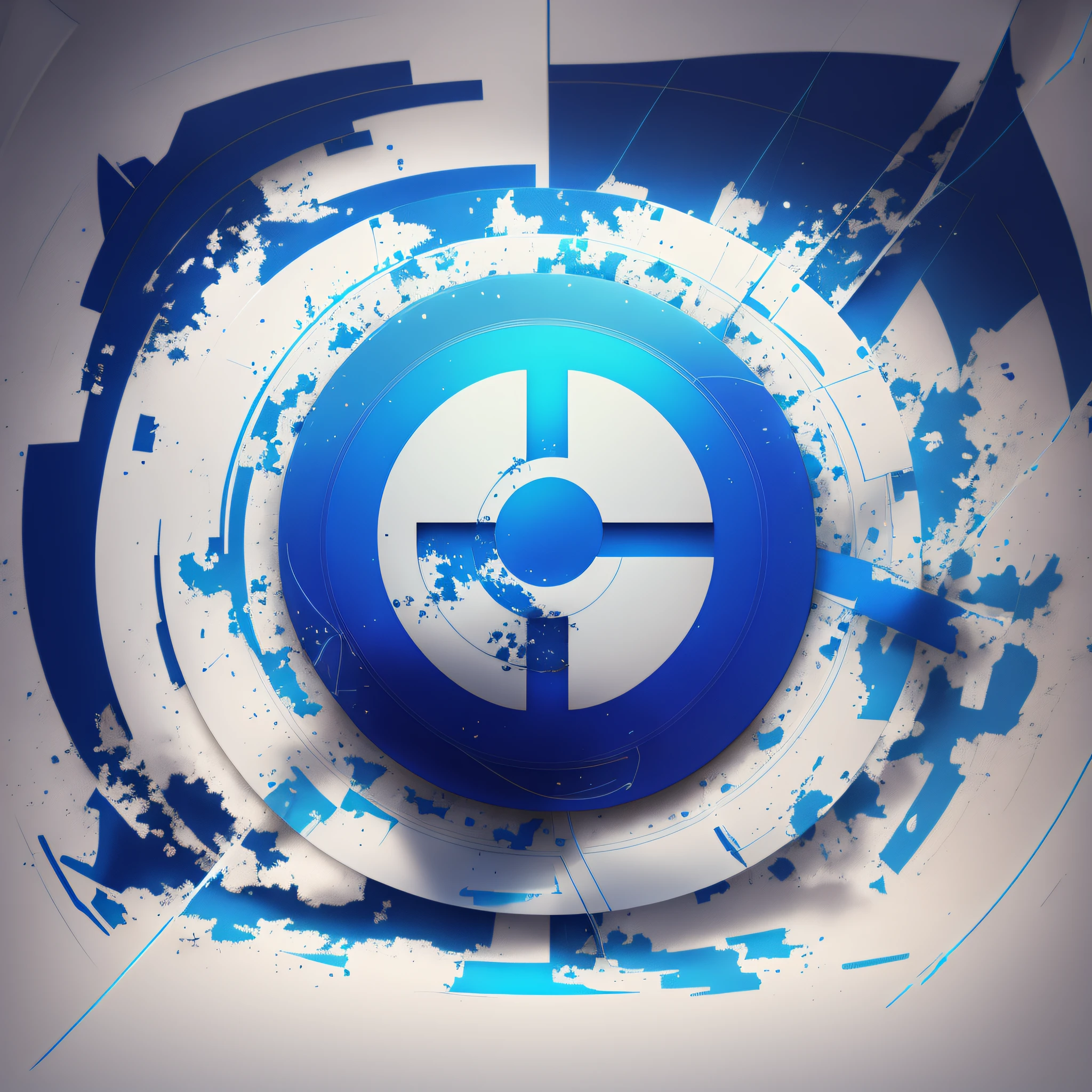 Generate a blue circular logo, where in the middle is the silhouette of an iphone in white color --auto --s2