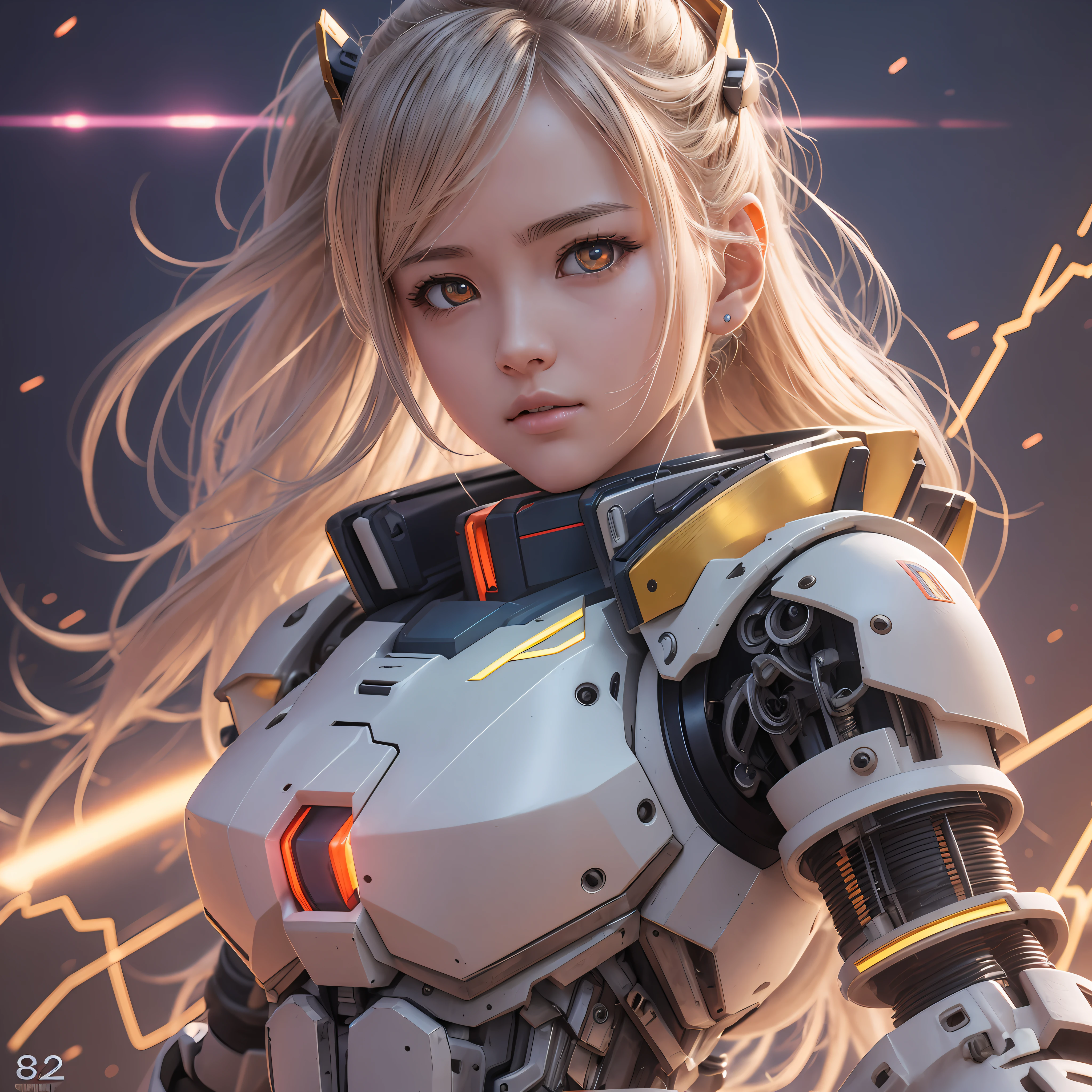 1 Gundam Girl, (Ultra-realistic detail)), portrait, global illumination, shadows, octane rendering, 8K, ultra-sharp, metal, intricate ornament details, very intricate details, realistic light, CGSoation trends, glowing eyes, facing the camera, neon details, mechanical limbs, mechanical vertebrae attached to the back, Mechanical neck attachment --auto --s2