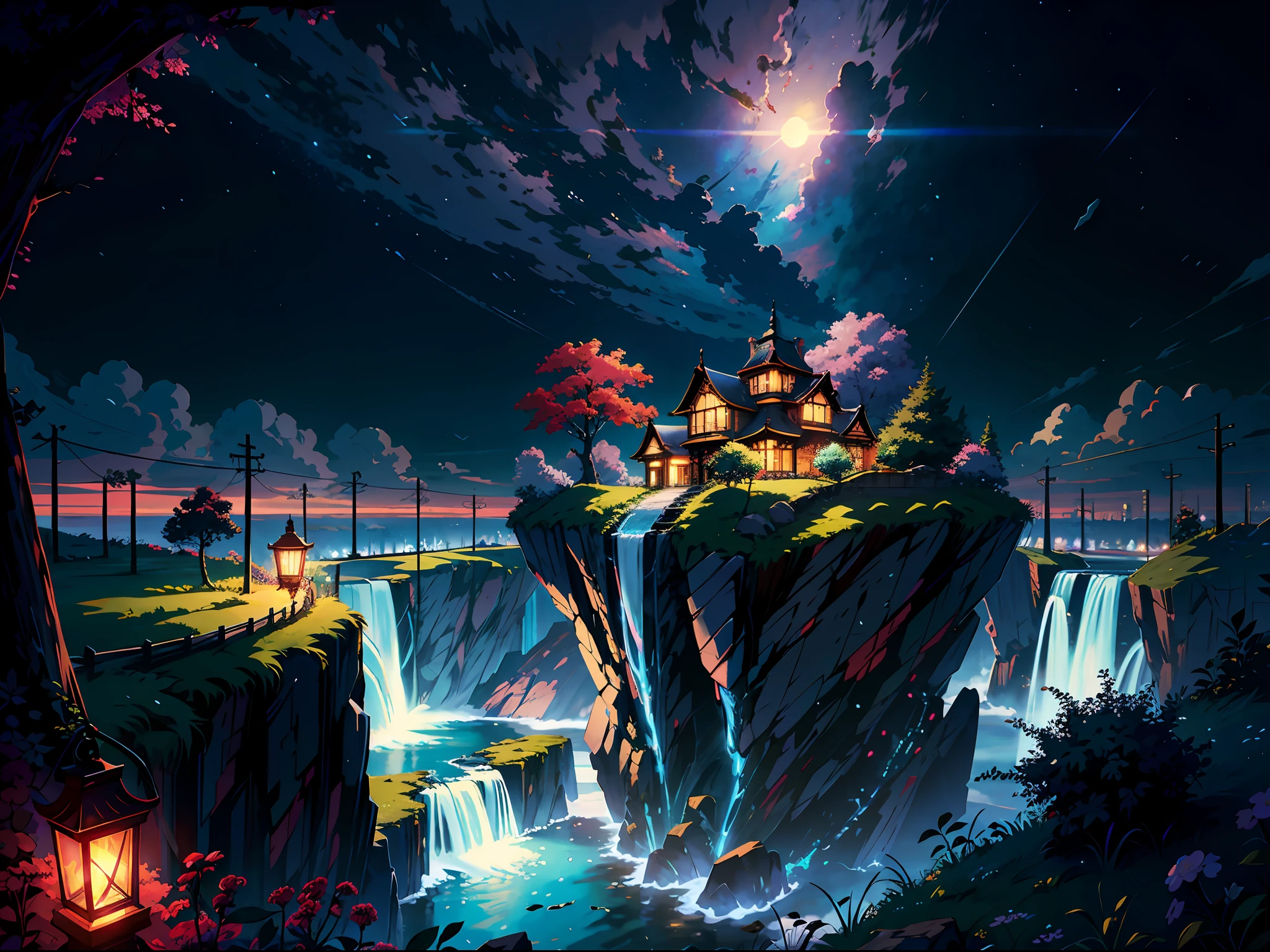 anime girl sitting on a ledge overlooking a city and a river, best anime 4k konachan wallpaper, 2. 5 d cgi anime fantasy artwork, intricate ornate anime cgi style,BREAK,Detailed,Realistic,4k highly detailed digital art,octane render, bioluminescent, BREAK 8K resolution concept art, realism,by Mappa studios,masterpiece,best quality,official art,illustration,ligne claire,(cool_color),perfect composition,absurdres, fantasy,focused,rule of thirds