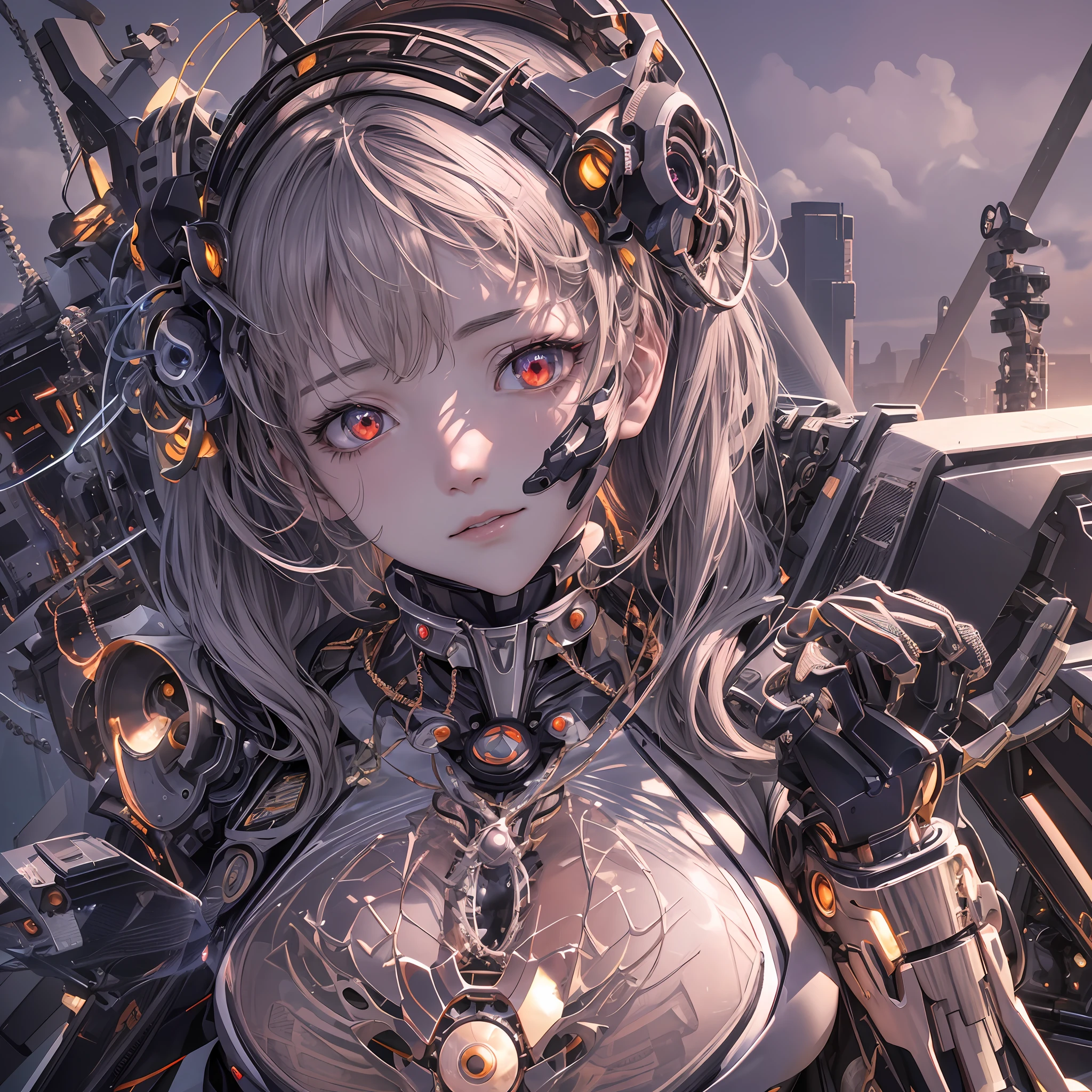 1 Evangelion Girl, (Ultra-realistic detail)), portrait, global illumination, shadows, octane rendering, 8K, ultra-sharp, metal, intricate ornament details, very intricate details, realistic light, CGSoation trends, glowing eyes, facing the camera, neon details, mechanical limbs, mechanical vertebrae attached to the back, Mechanical neck attachment --auto --s2
