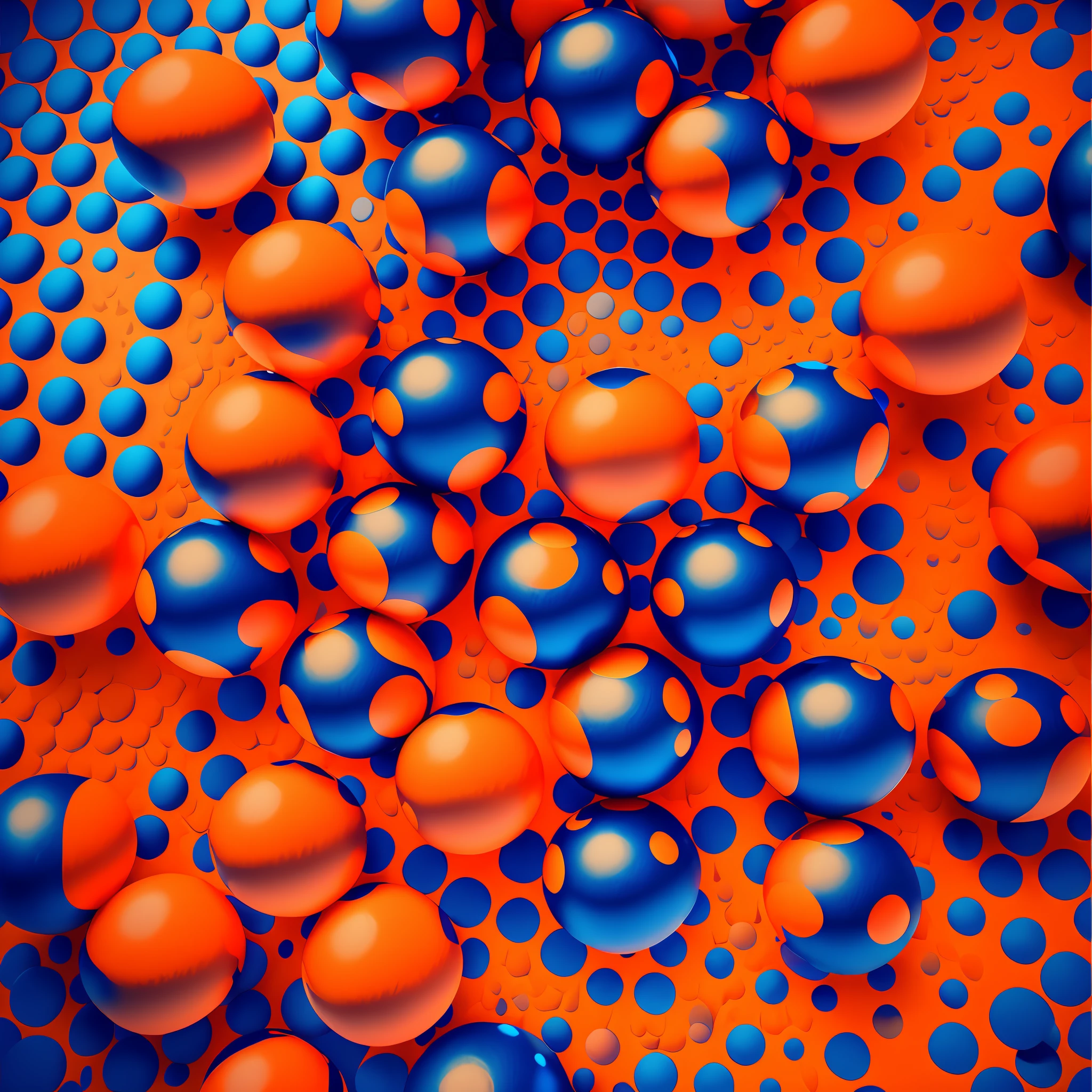 I want you to do an are with a view from above with the theme orange balls and the dark blue background now goes from your creativity --auto --s2
