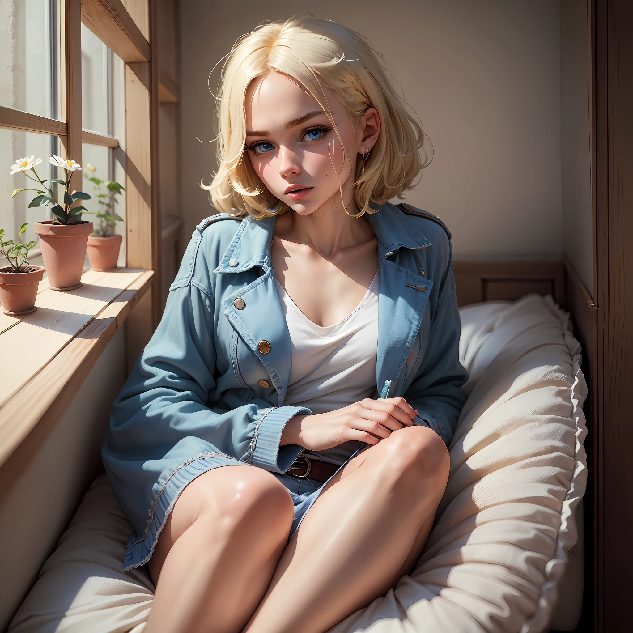 No. 18, blonde, short, blue eyes, masterpiece, best quality, --auto --s2