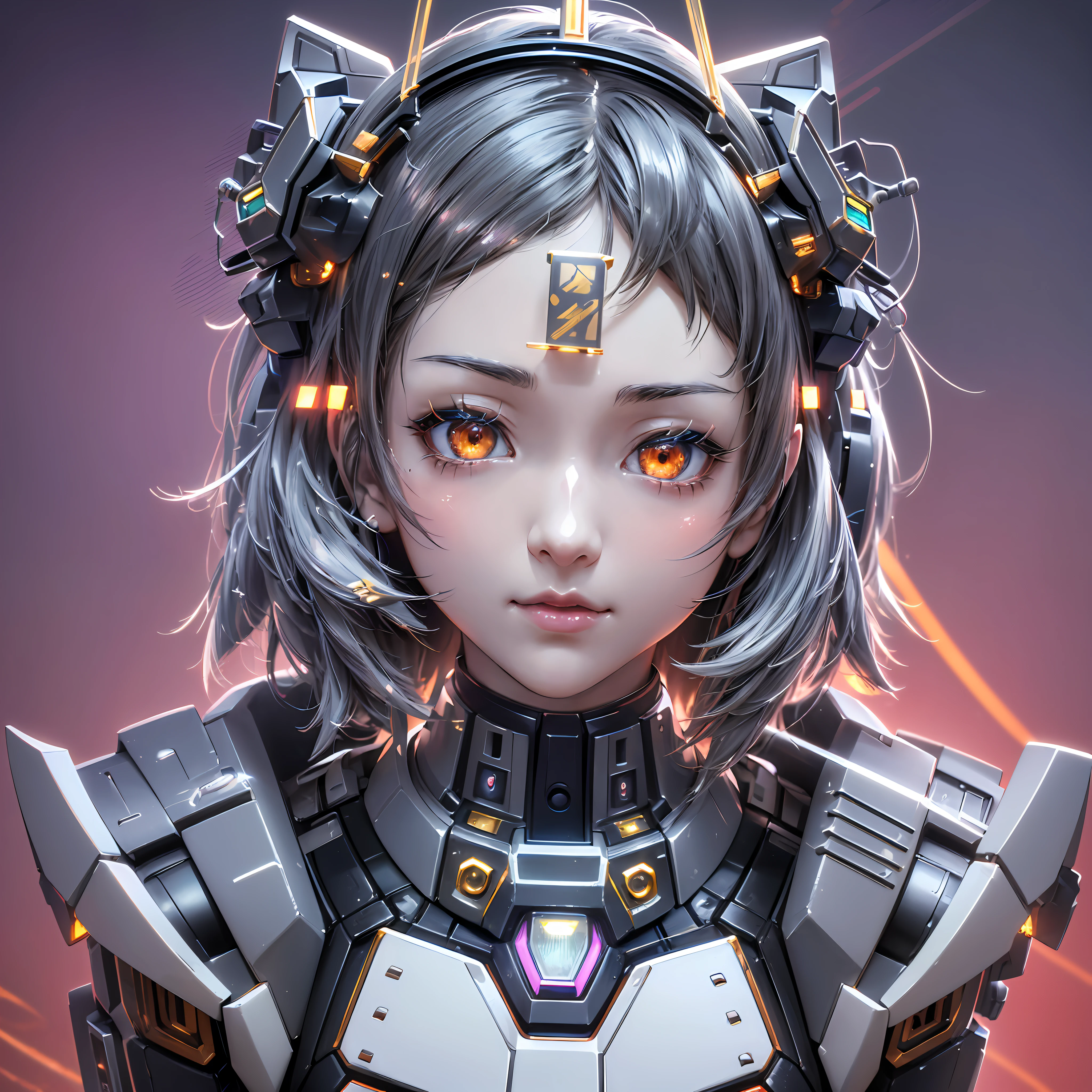 1 Gundam Girl, (((Ultra-realistic detail)), Japan person, portrait, global illumination, shadows, octane rendering, 8K, ultra-sharp, metal, intricate ornament details, very intricate details, realistic light, CGSoation trends, glowing eyes, facing the camera, neon details, mechanical limbs, mechanical vertebrae attached to the back, Mechanical neck attachment --auto --s2