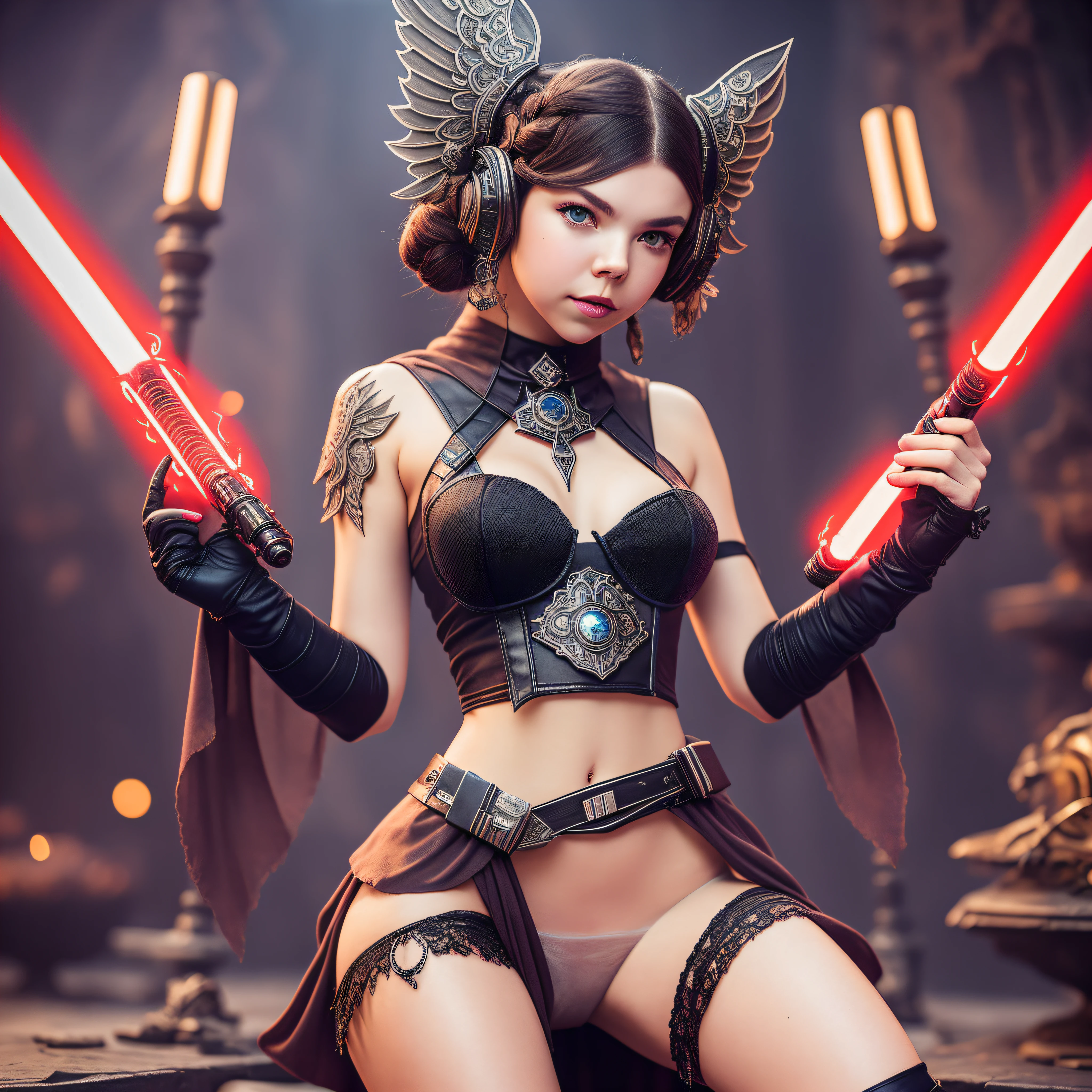 Goddess Pro-Photo 16k War submit Alderaan ruins devastated grab-handle-lightsaber-Lava-retina-glass-transparent-reflective-reflective strike mechanic flying blast-ball-shoot-multi-plasmalight DoF Anya Taylor Amber solo Cosplay 16K "Princess Leia" sweet delicate face mouth teeth smile short hairstyle symmetrical muscular body suave seductive dramatic bridaldress torn shoulders off shirt sleeve white lace collarbone papillotes silk satin felt seam strange sewing corsait med-skirt loose swinging spinel thick leather thighs covered open revealing boots solid voluminous fur shaved black Indigo underwear fullbodye heart DoF armor "Heavy Metal" gloves metallic 16k gothic covered flat opal copper bands ruby DoF Tourmaline 16k "star wars" throne Crystalline DoF masterpieces 16K Guweiz and James Jean by tattoo CGSCOSITY, etc. SunLight luminescence Realism Ultra Octane rendering UHD XT3 16K DSLR HDR "Unreal Engine 5"