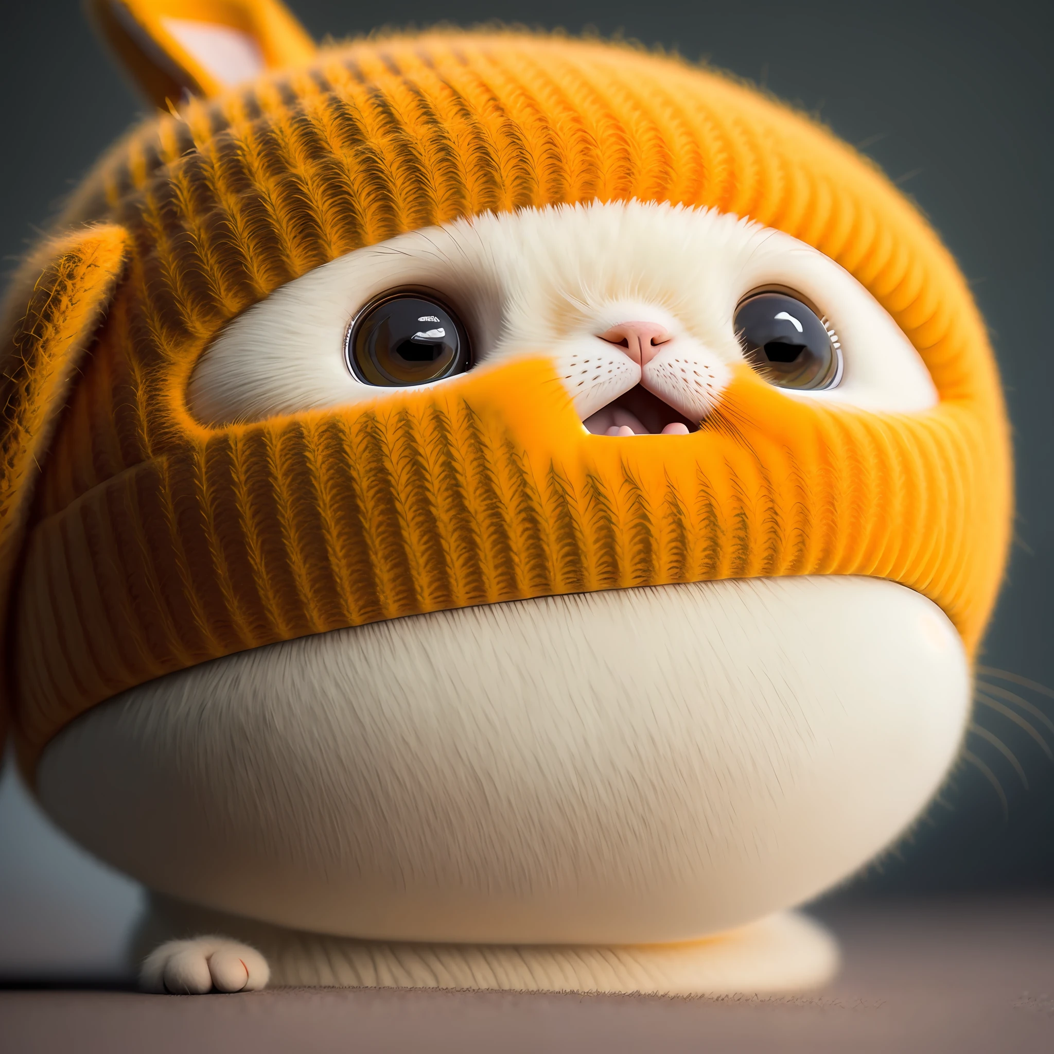 cat, orange, fat, garfield, no_humans, depth of field, disney style, DARK_Glam, wearing DRK_Glam, deep shadow, (dark: 1.4), (8k, RAW photo, best quality, masterpiece: 1.2), big expression happy with mouth