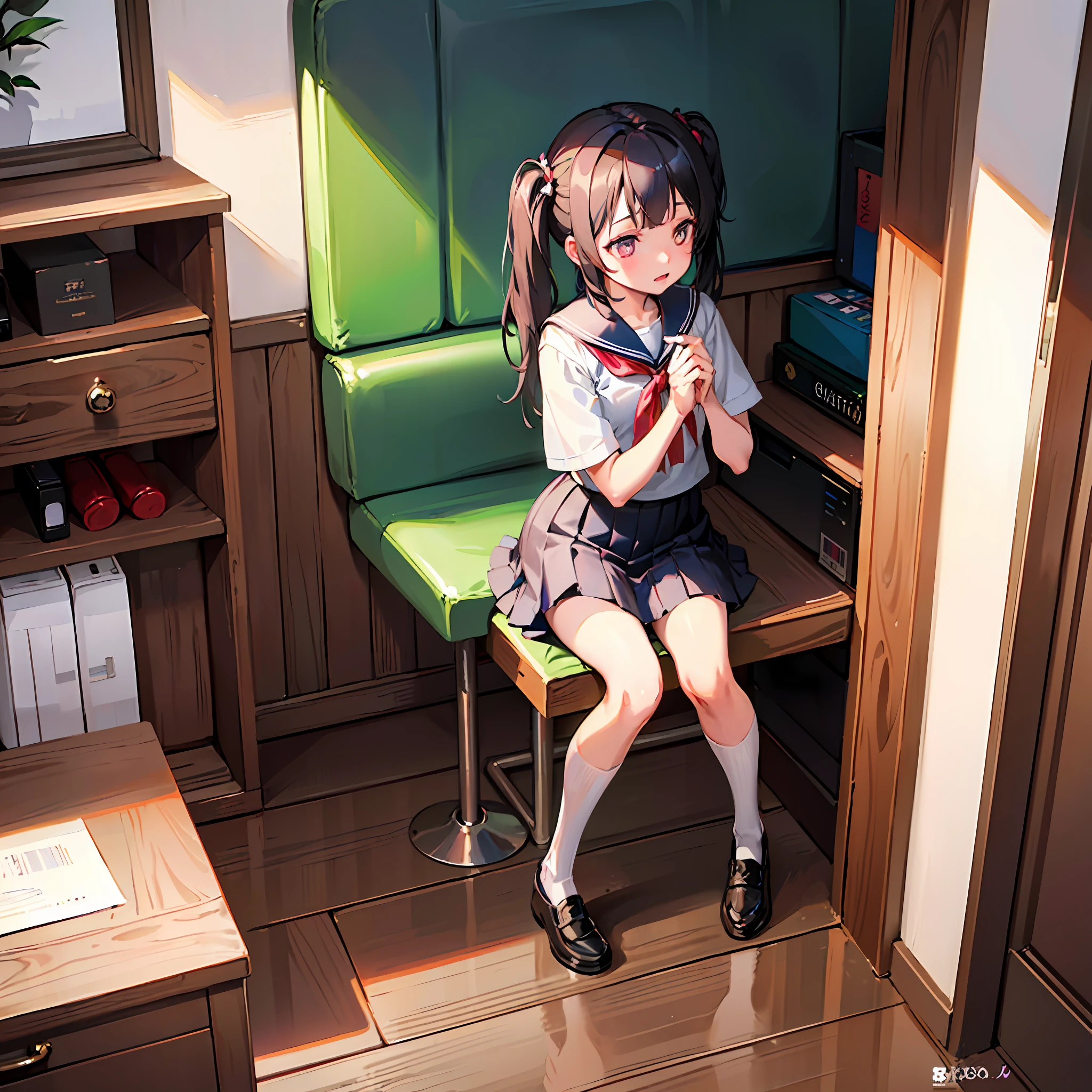 One girl, 17-year-old schoolgirl in a Japan sailor suit, black hair, petite, closed eyes, black hair long hair (((((School uniform)))), ((Masterpiece, highest quality, highest quality, official art, beautiful and aesthetic: 1.2), extreme detail, colorful, supreme detail ((ultra-detailed)), (very detailed CG illustration), ((very delicate and beautiful)), cinematic light, devastated city, prayer, looking up at the heavens