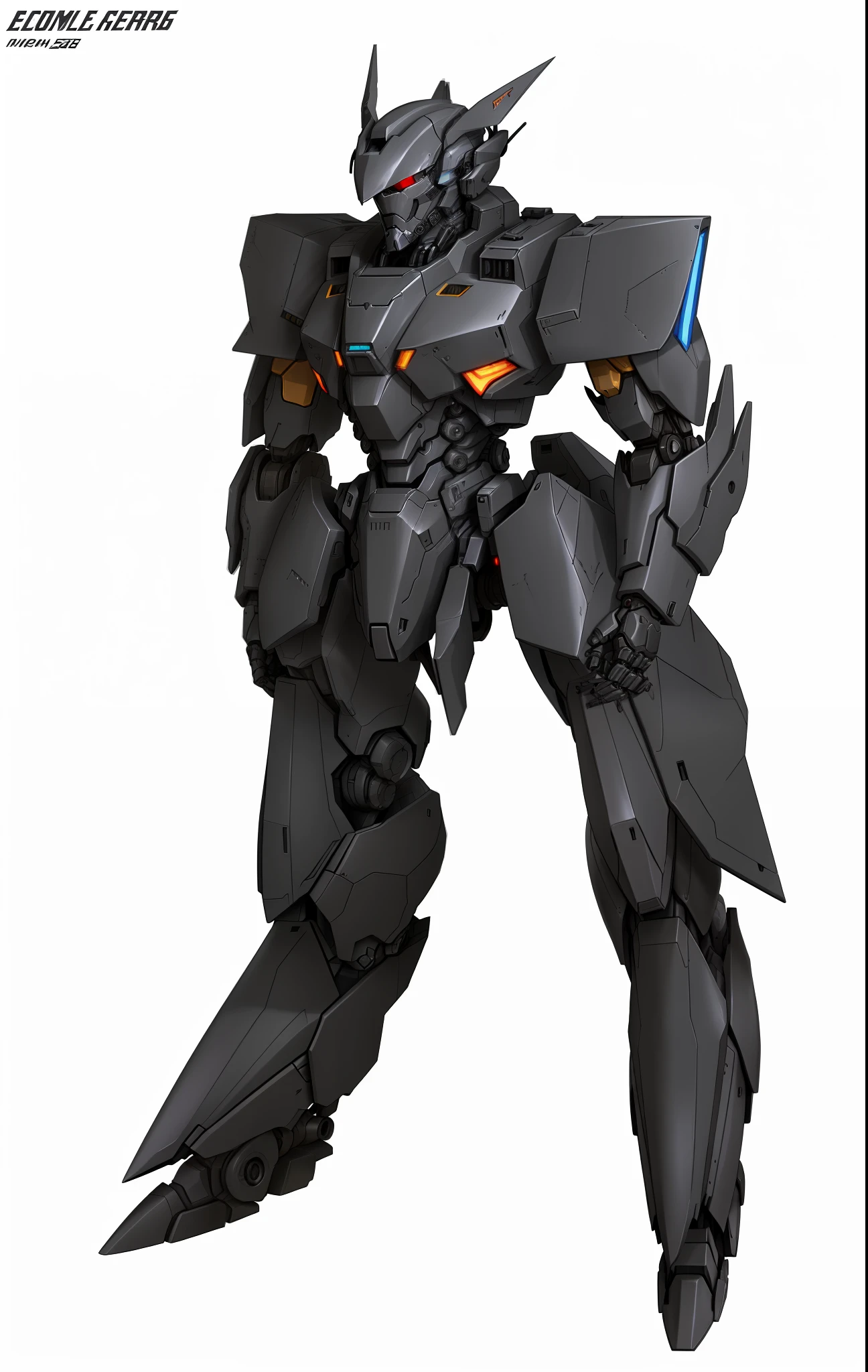a close up of a robot with a sword on a white background, armored core style mecha, black mecha, mecha inspired, full body mech, full body mecha suit, cool mecha style, # mecha, mecha suit, dark grey decepticon mech, modern mecha anime, full body concept, an anime large mecha robot