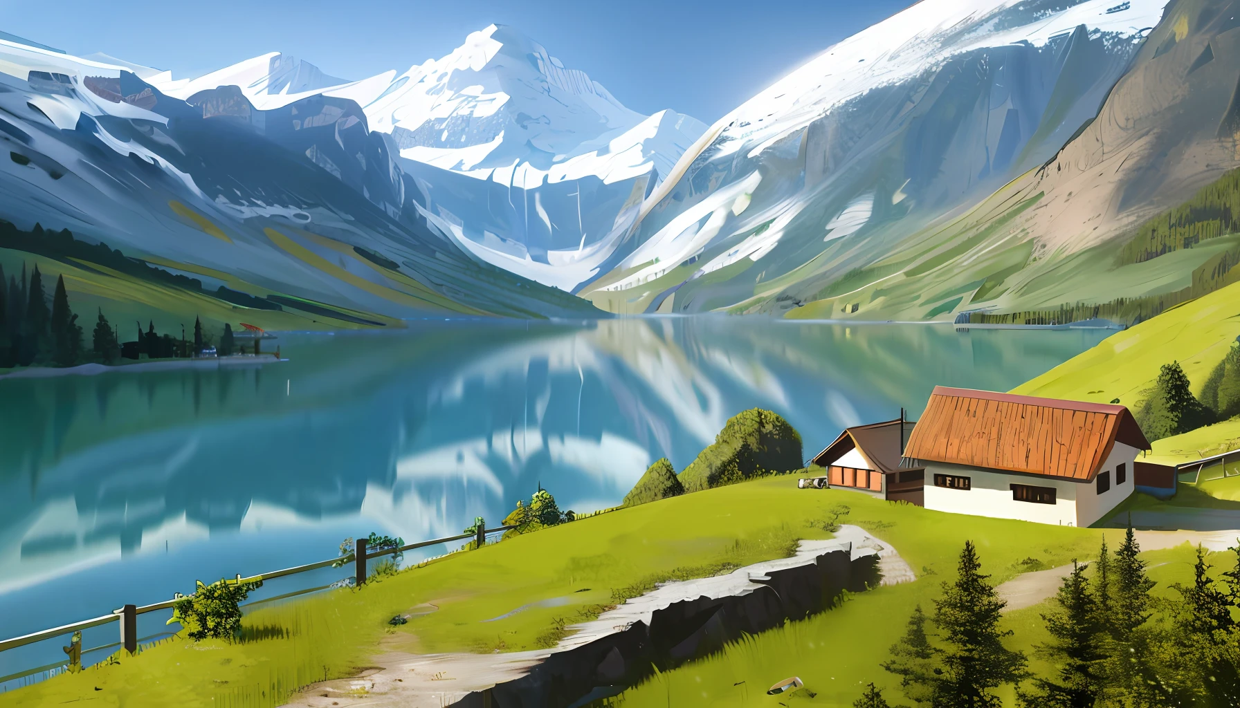 Switzerland's lakes and mountains