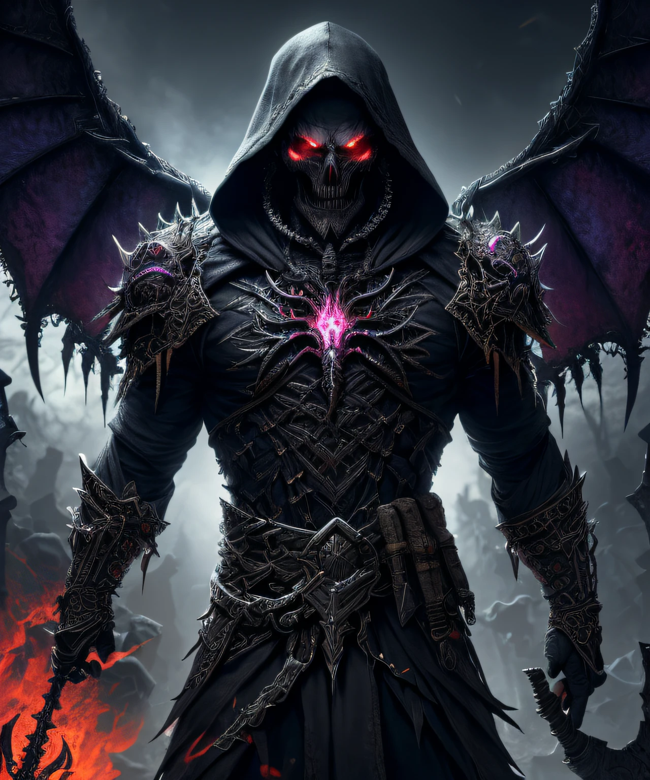 (extremely detailed 8k wallpaper),a medium shot photo of a fearful necromancer, intricate, high detail, dramatic
